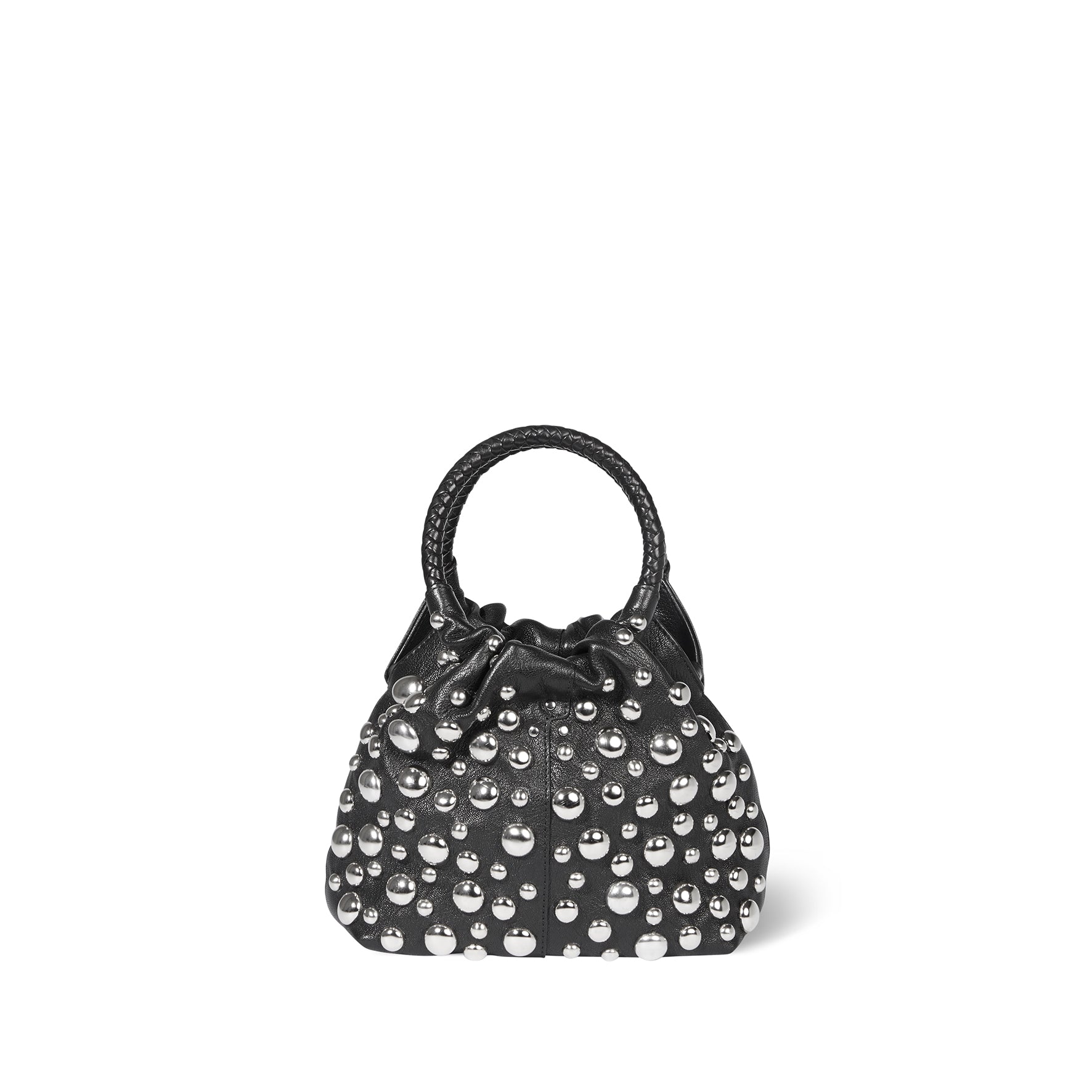 Sac Gordi S Chèvre Noir Grainé Silver