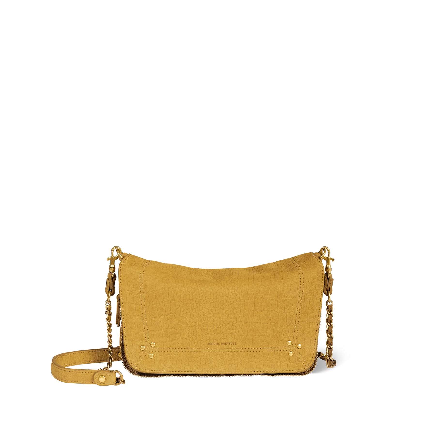 Bobi S Bag Imprimé Croco Moutarde Taurillon – Jérôme Dreyfuss