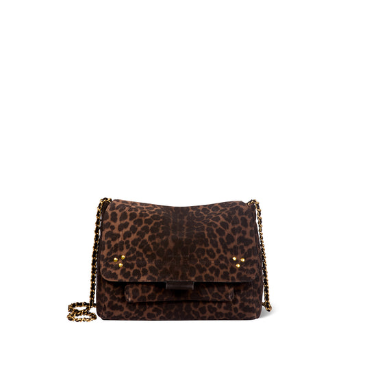 Lulu M Imprimé Léopard Naturel Split Suede