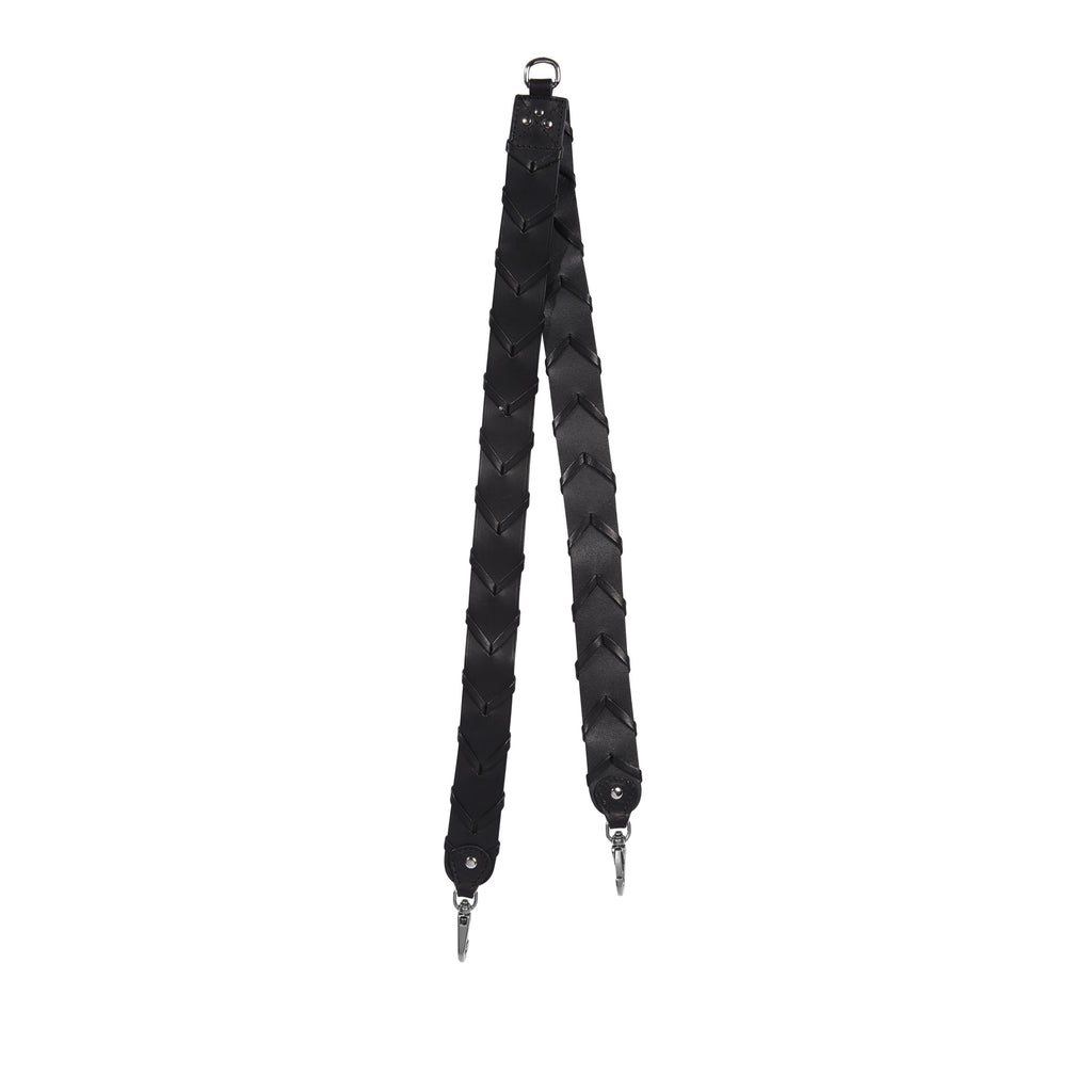 Bandoulière Tressée Vachette noir silver
