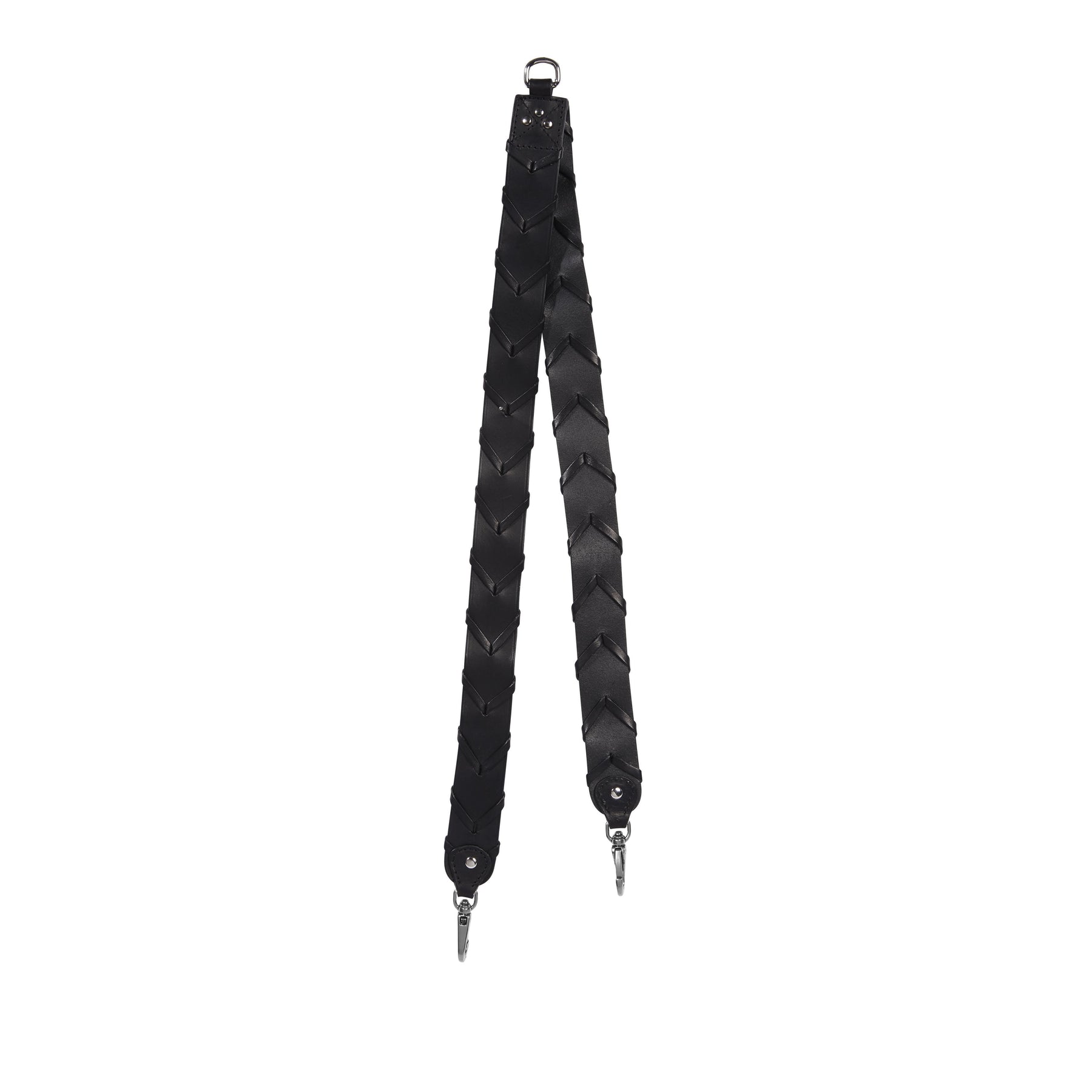 Bandoulière Tressée Vachette noir silver