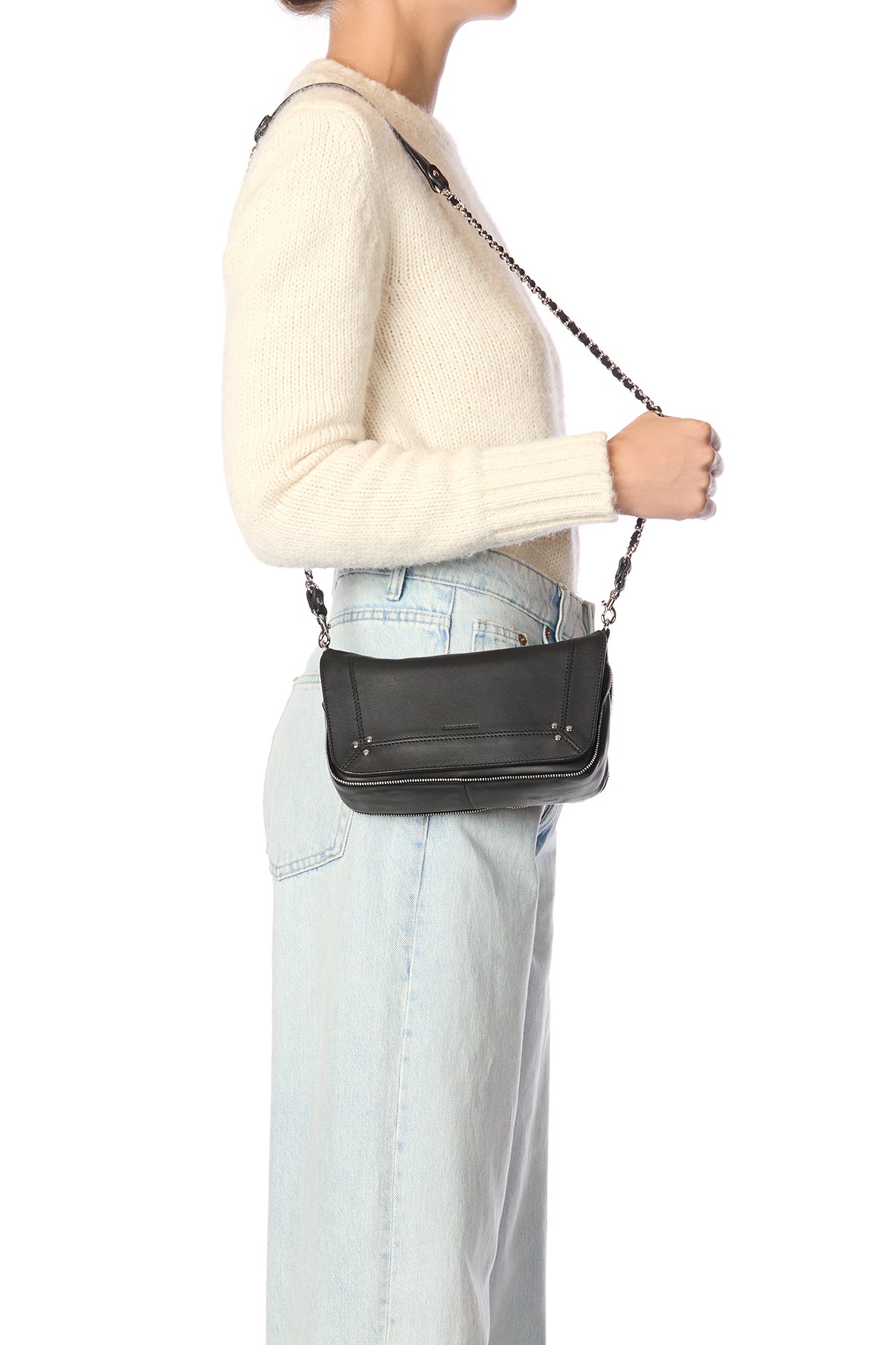 Bobi S Noir Silver lambskin