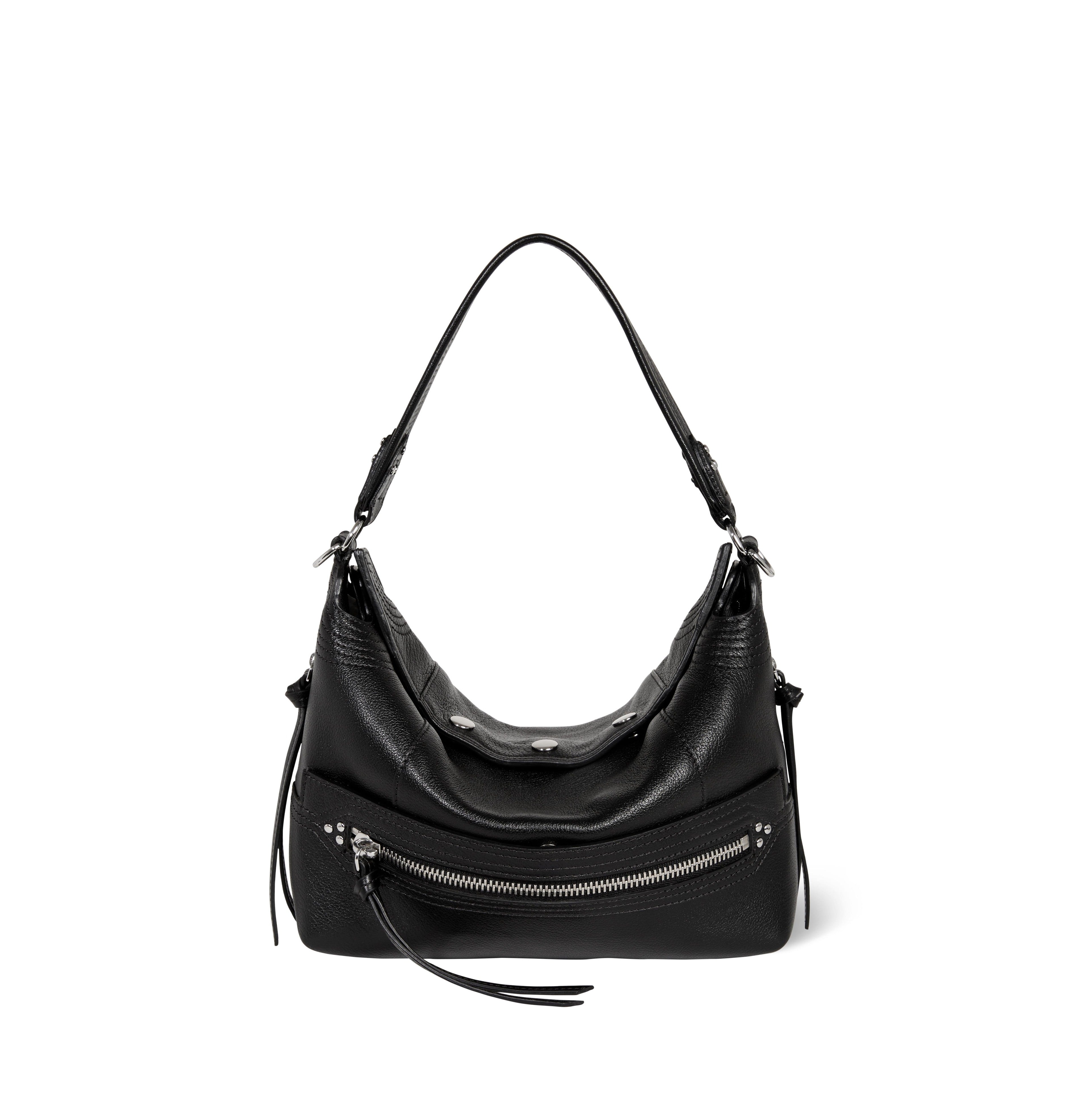 Sac Lucky Hobo Buffle Noir Silver