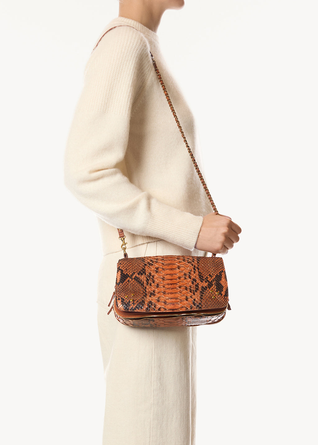Bobi Tasche Cognac python