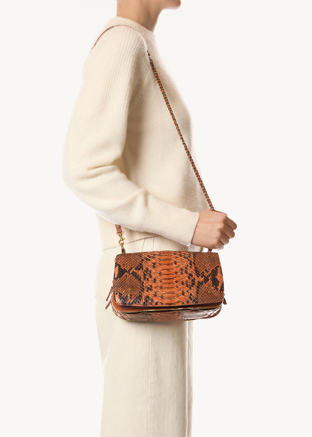 Bobi Tasche Cognac python