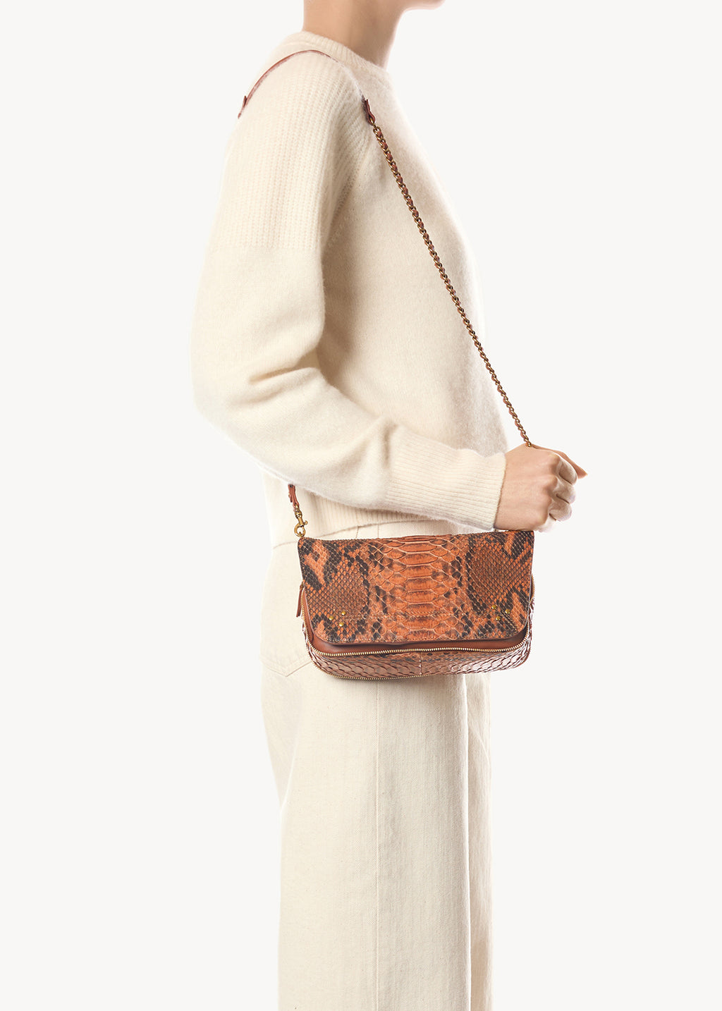 Bobi S Tasche Cognac python