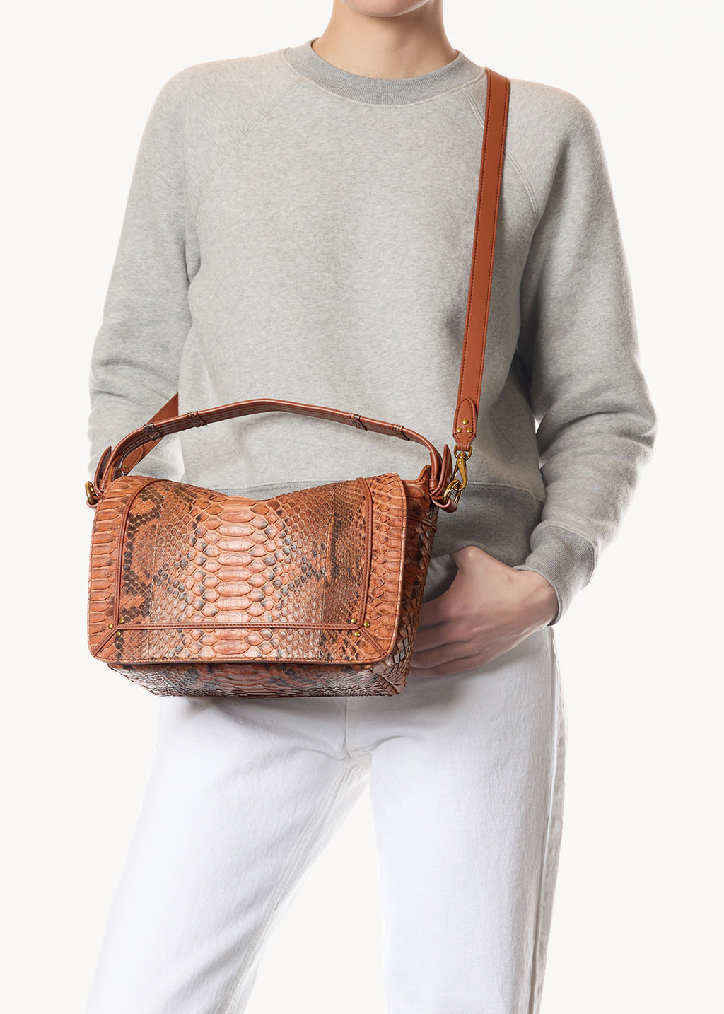Sac Pepito M python Cognac