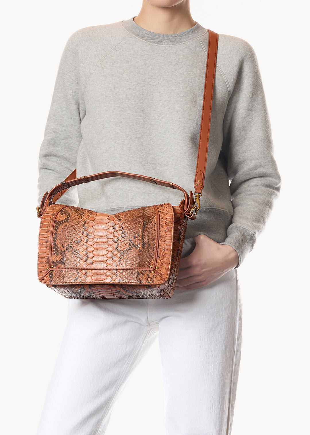 Sac Pepito M python Cognac