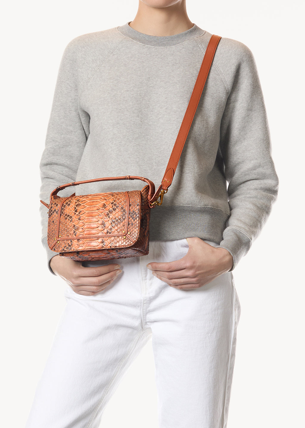 Sac Pepito S python Cognac