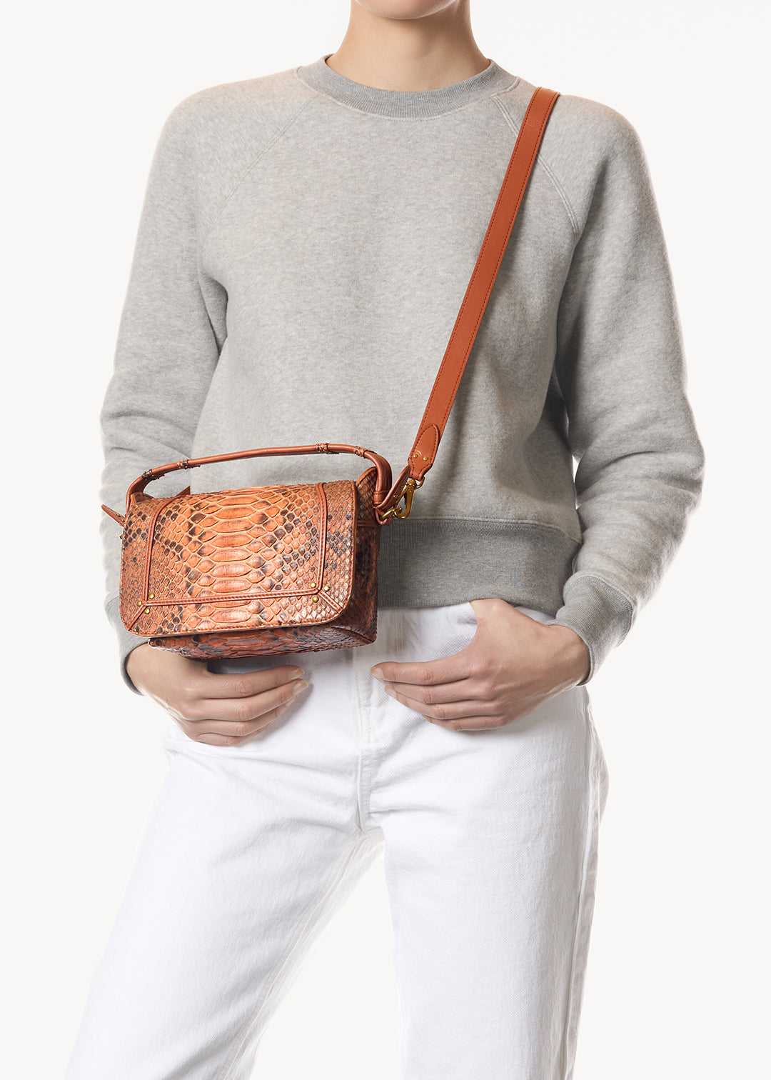 Pepito S Tasche Cognac python