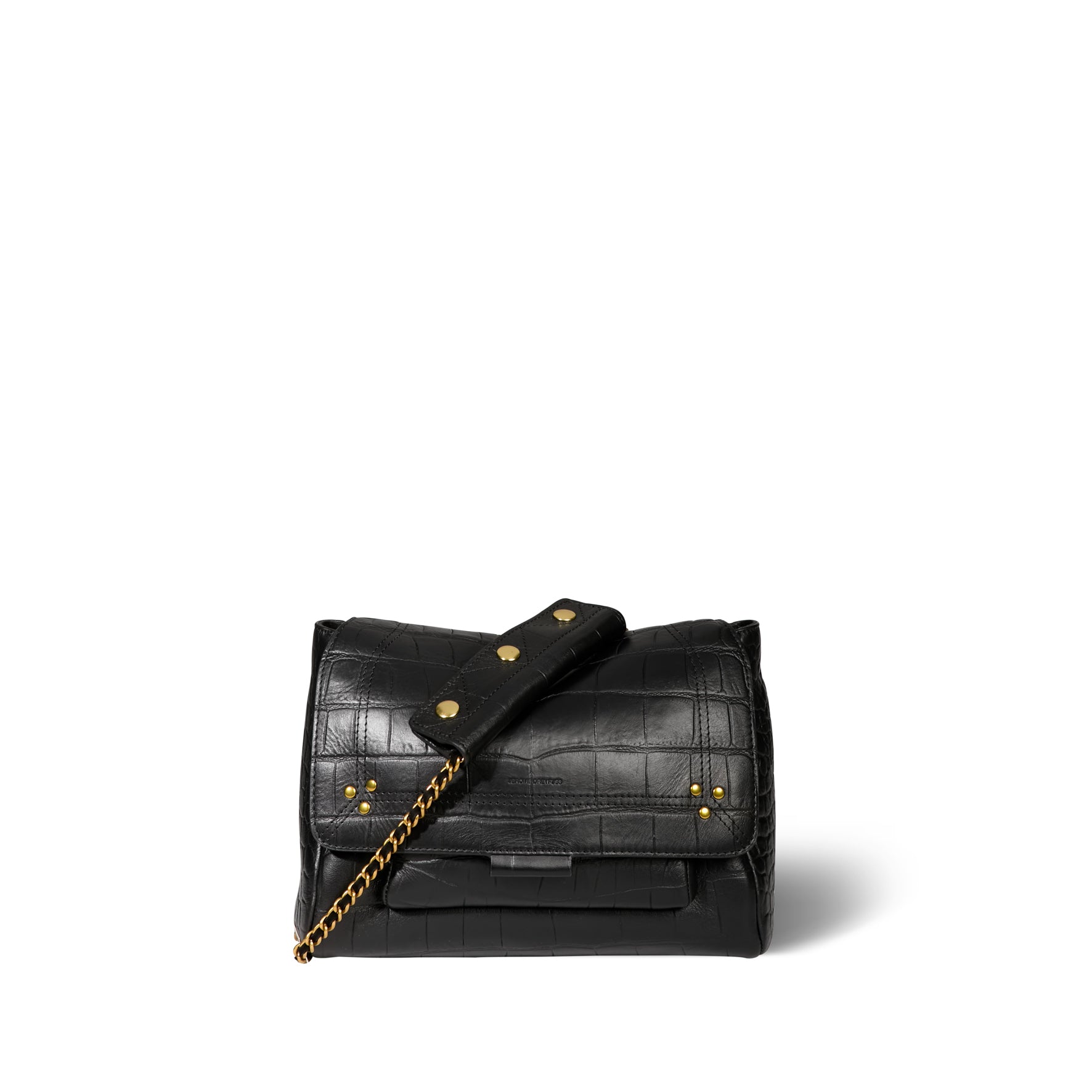 Lulu M Vachette Imprimé Croco Noir