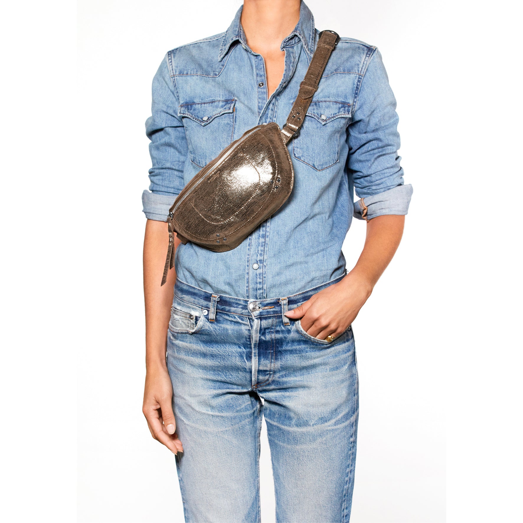 Lino banane Chèvre Lamé Champagne