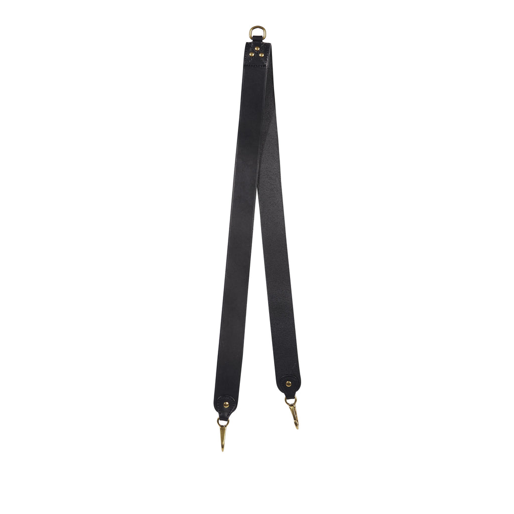 Bandoulière simple Vachette Noir Brass