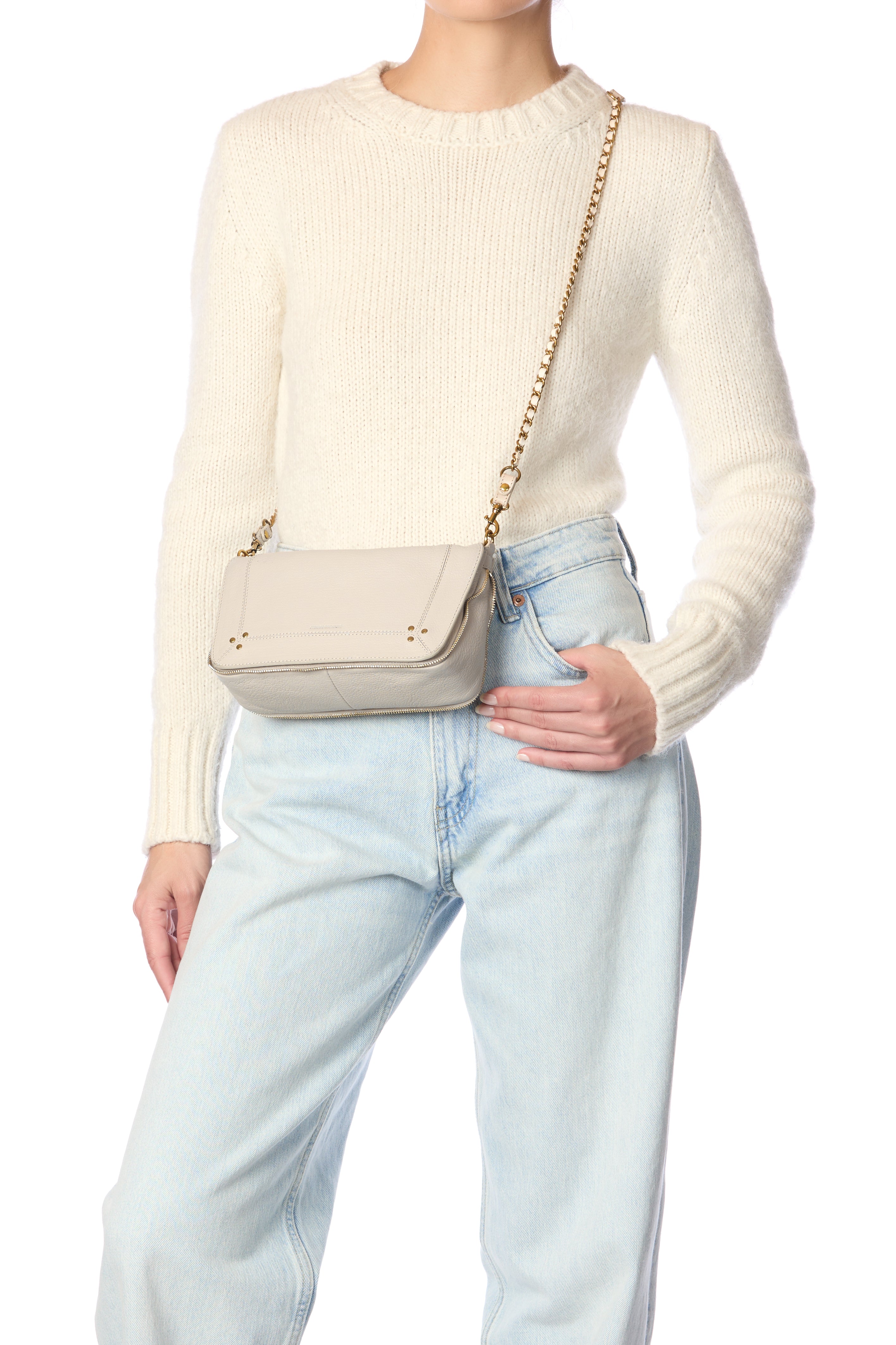 Sac Bobi S Chèvre Ecru grainé