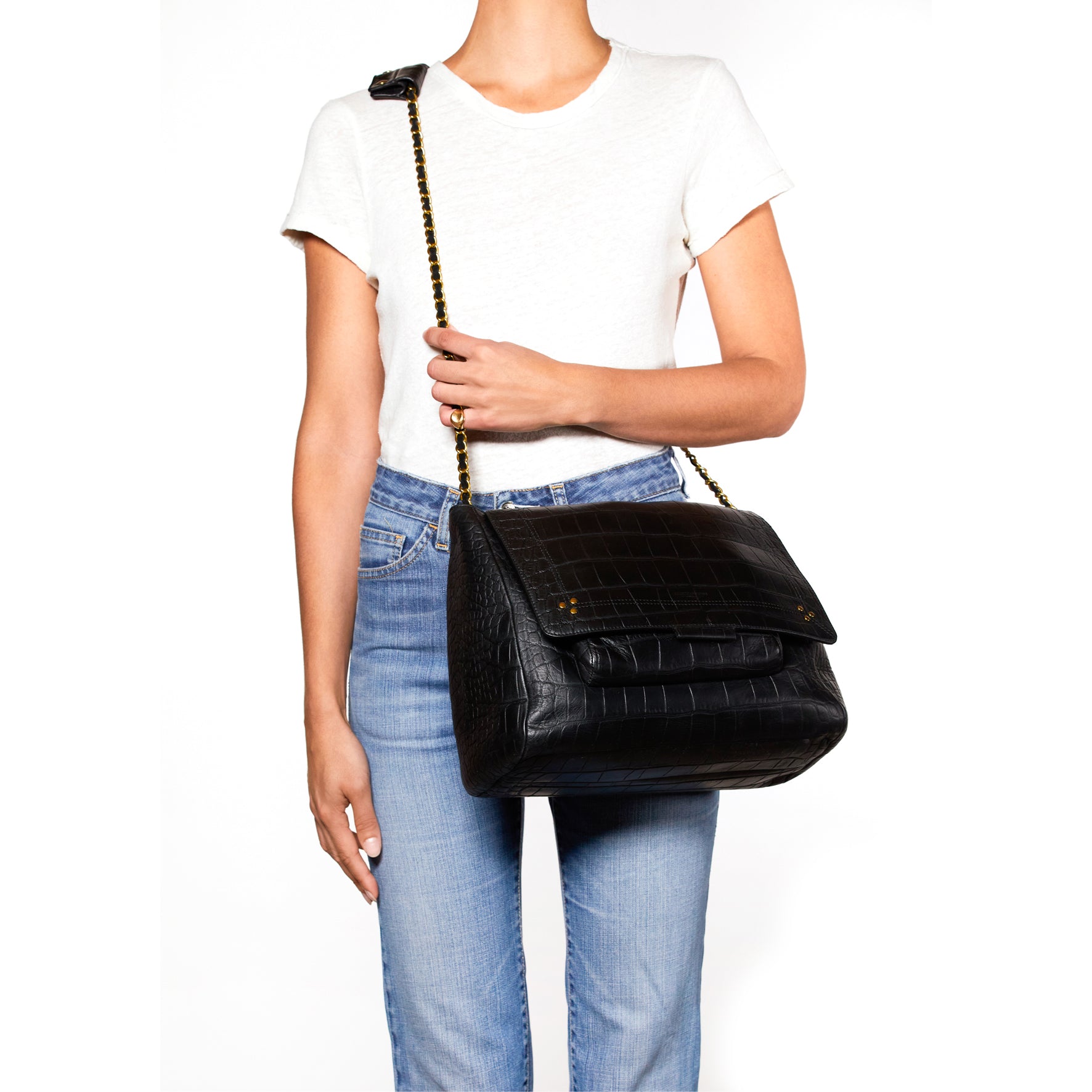 Lulu XL Vachette Croco Noir