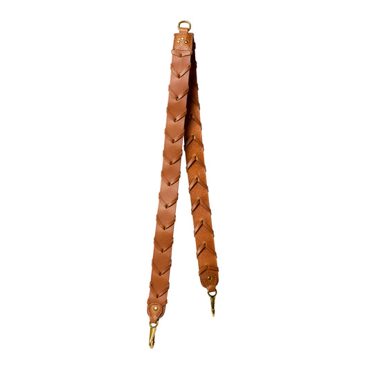 Bandoulière tressée Vachette Chêne