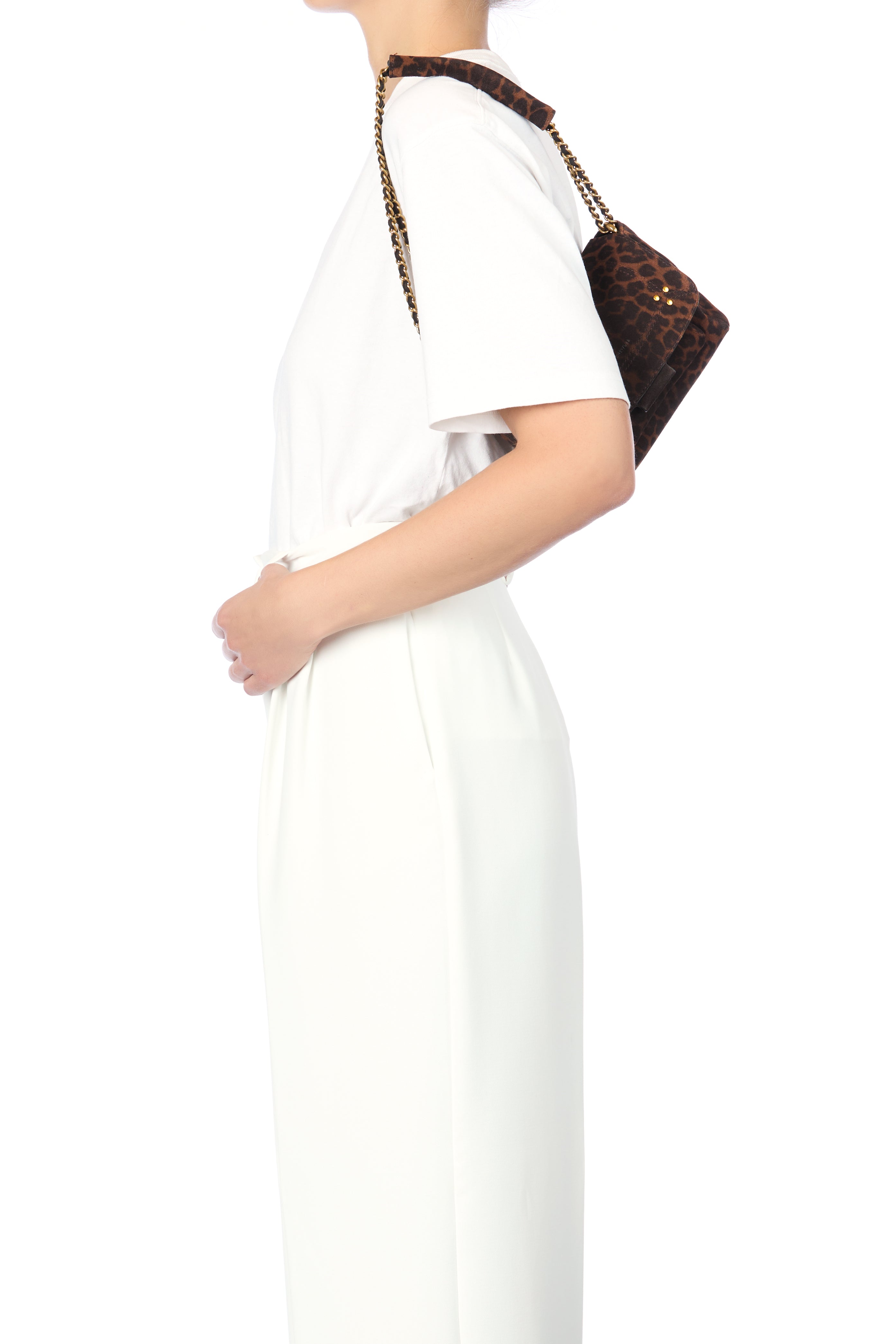 Lulu S Croûte Velours Imprimé Léopard Naturel