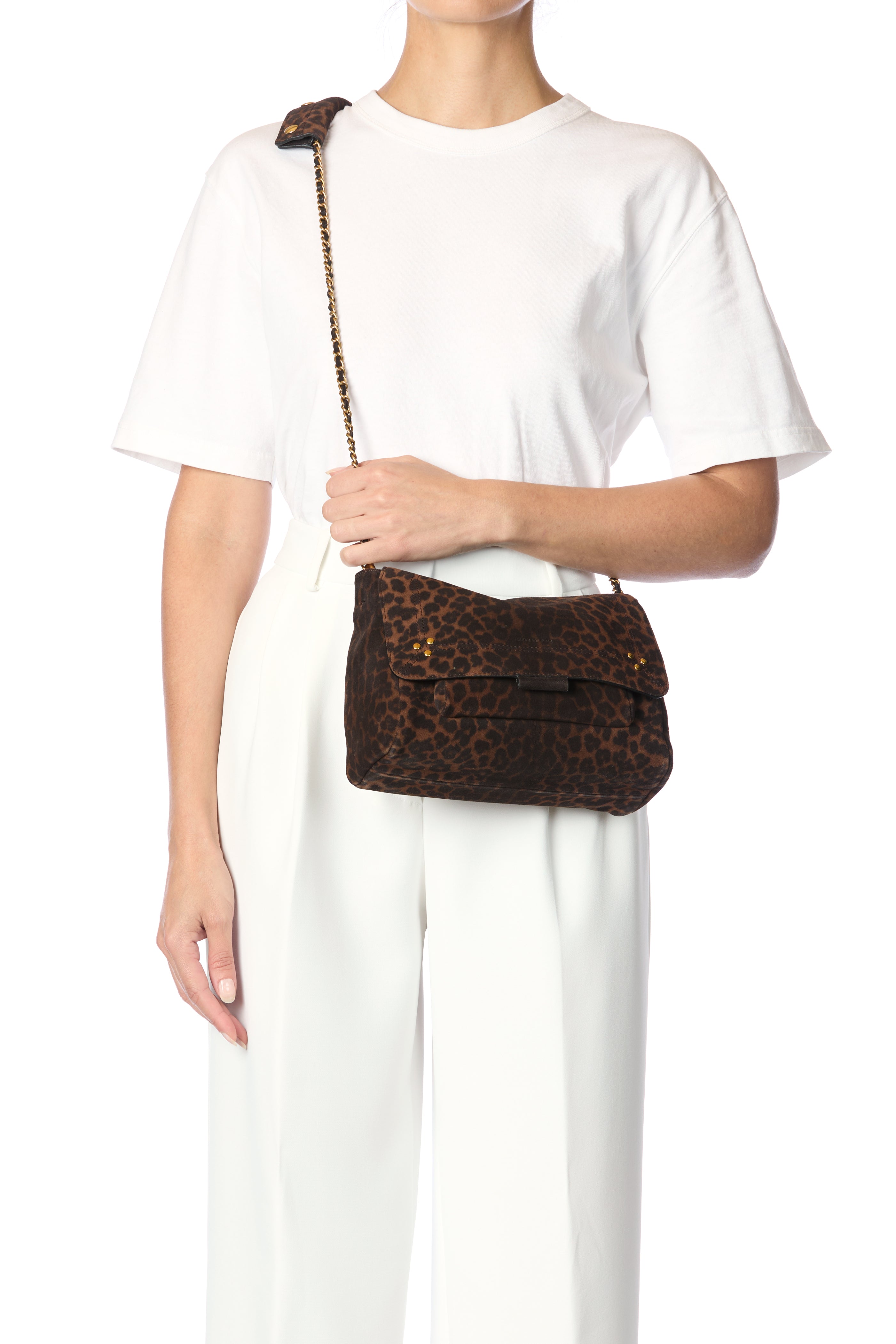 Lulu M Croûte Velours Imprimé Léopard Naturel