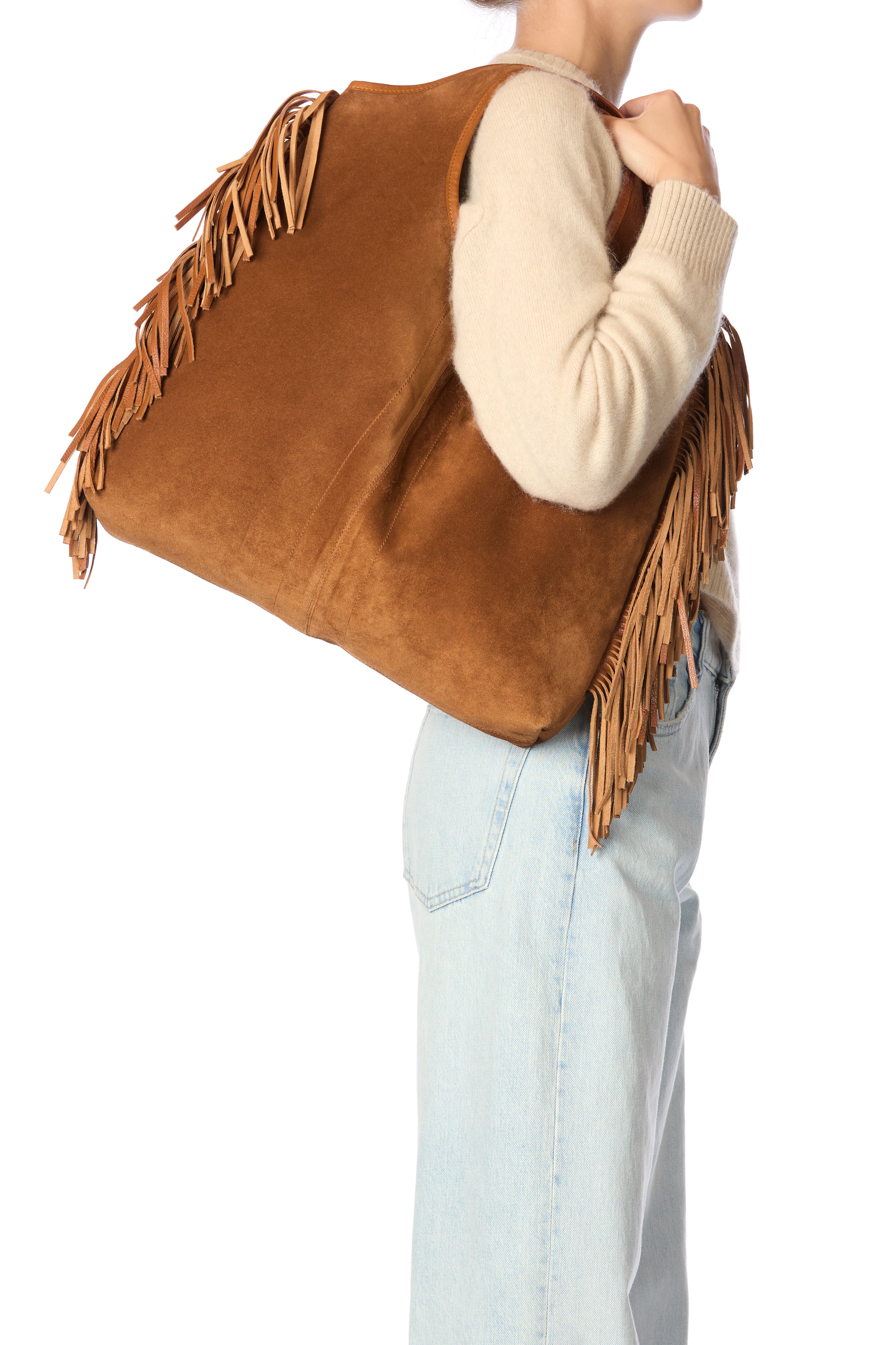 Sac Paco Croûte Velours Haenyeo Caramel