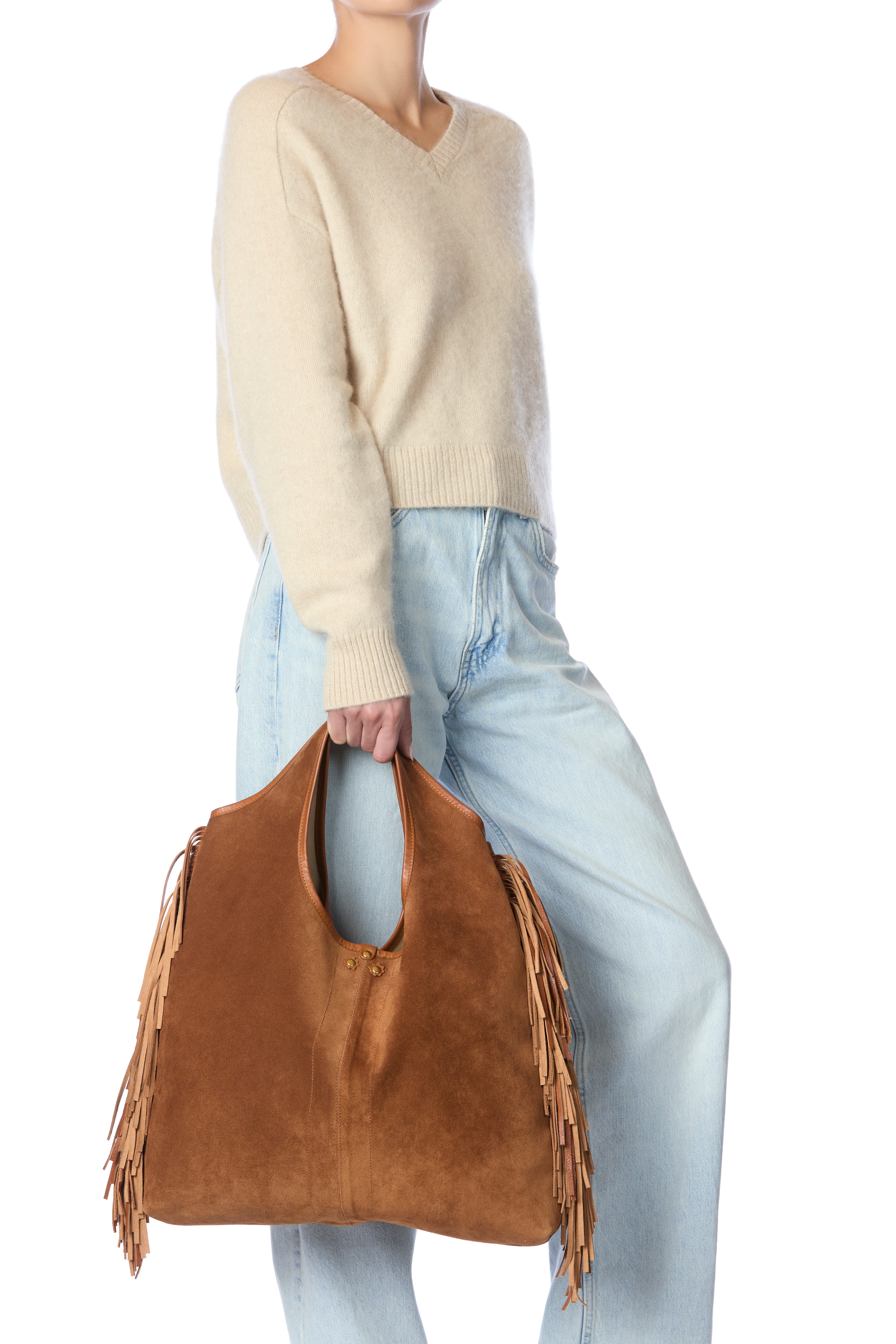 Sac Paco Croûte Velours Haenyeo Caramel