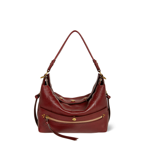 Sac Lucky Hobo Buffle Acajou