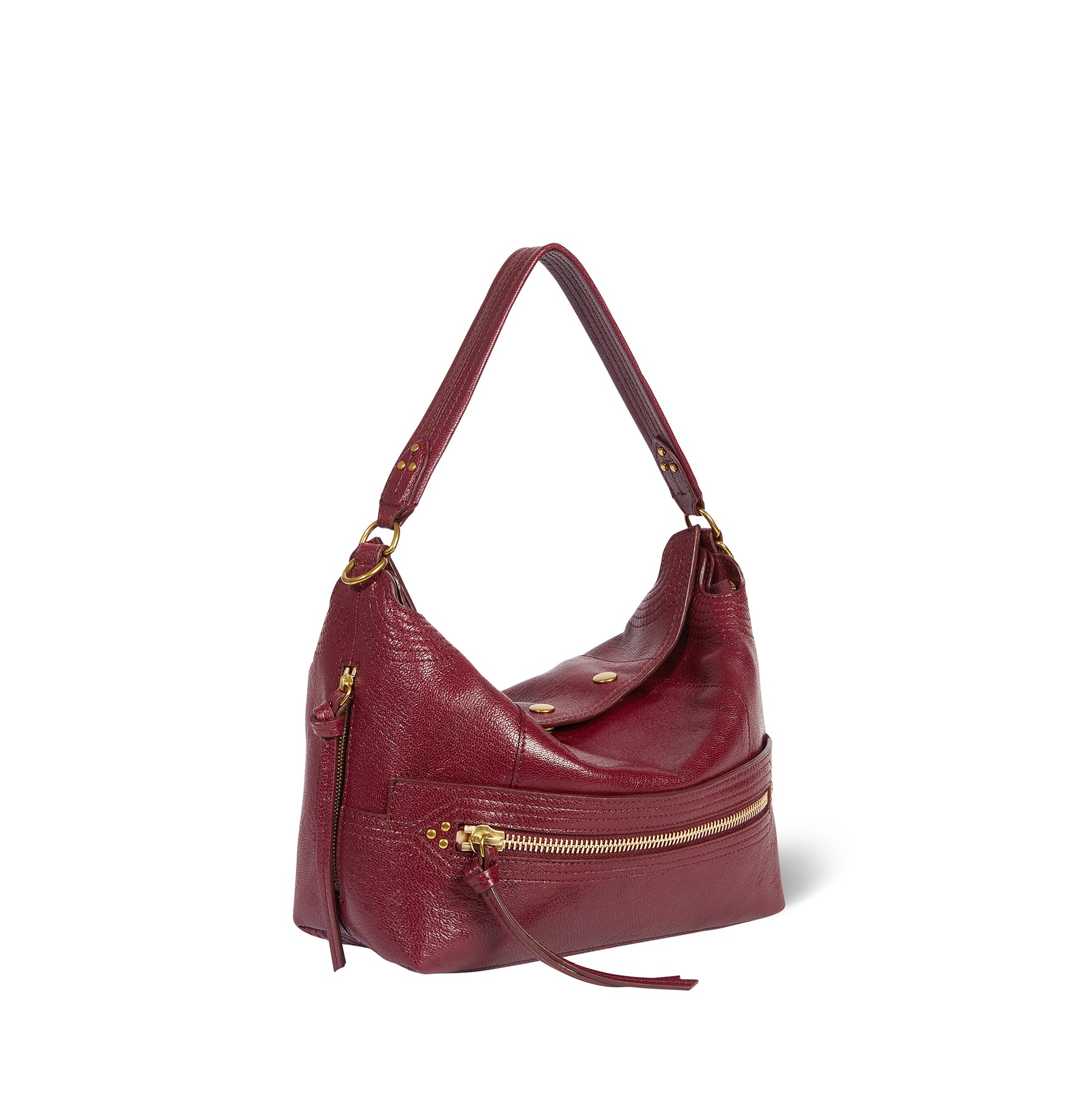 Sac Lucky Hobo Chèvre Bordeaux
