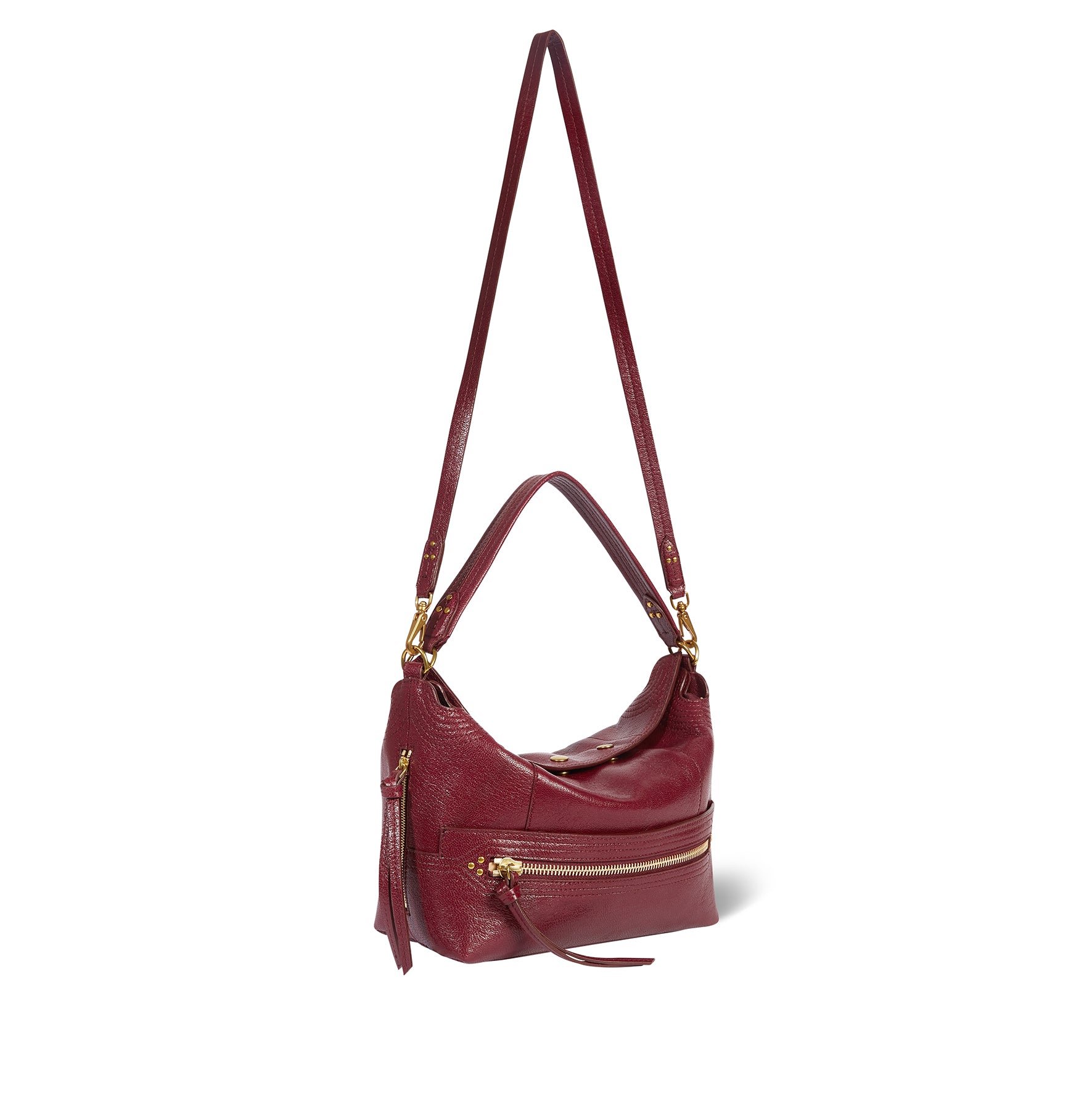 Sac Lucky Hobo Chèvre Bordeaux