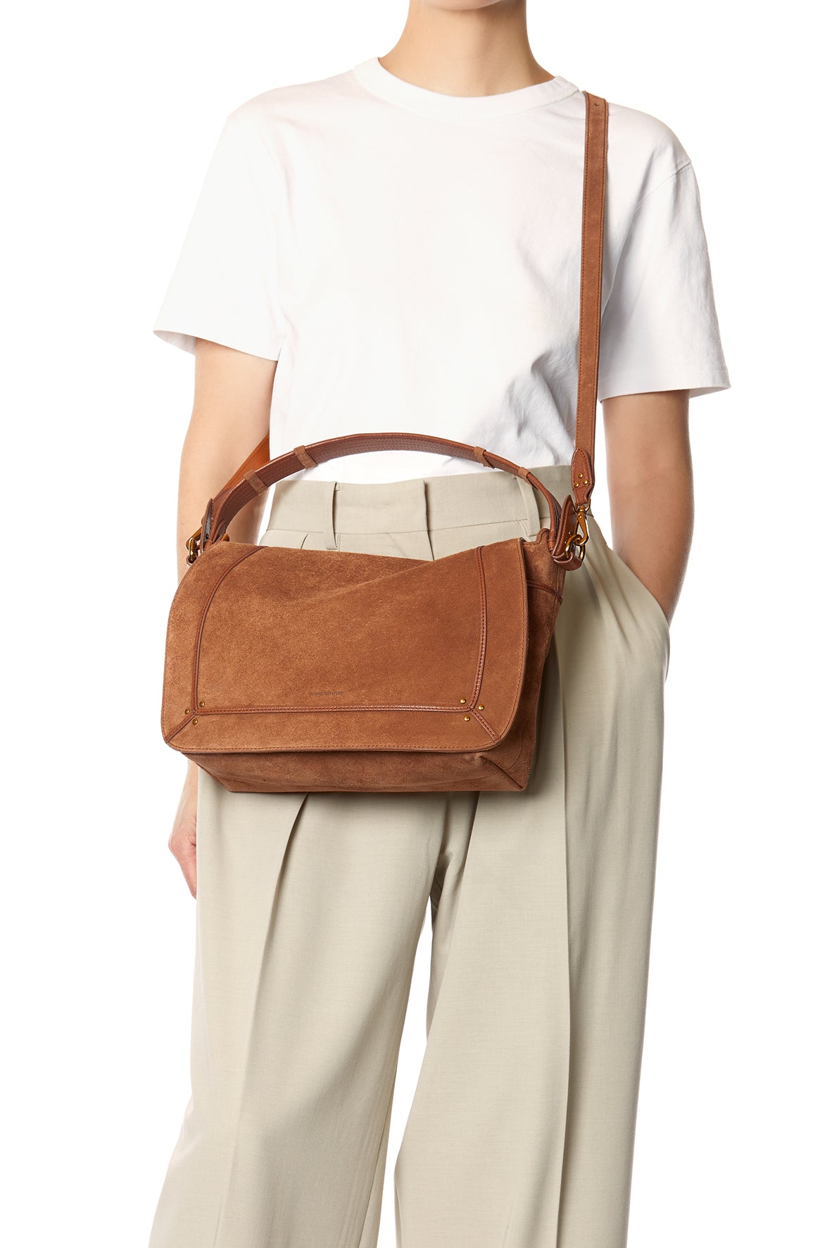 Sac Pepito L croute velours Caramel