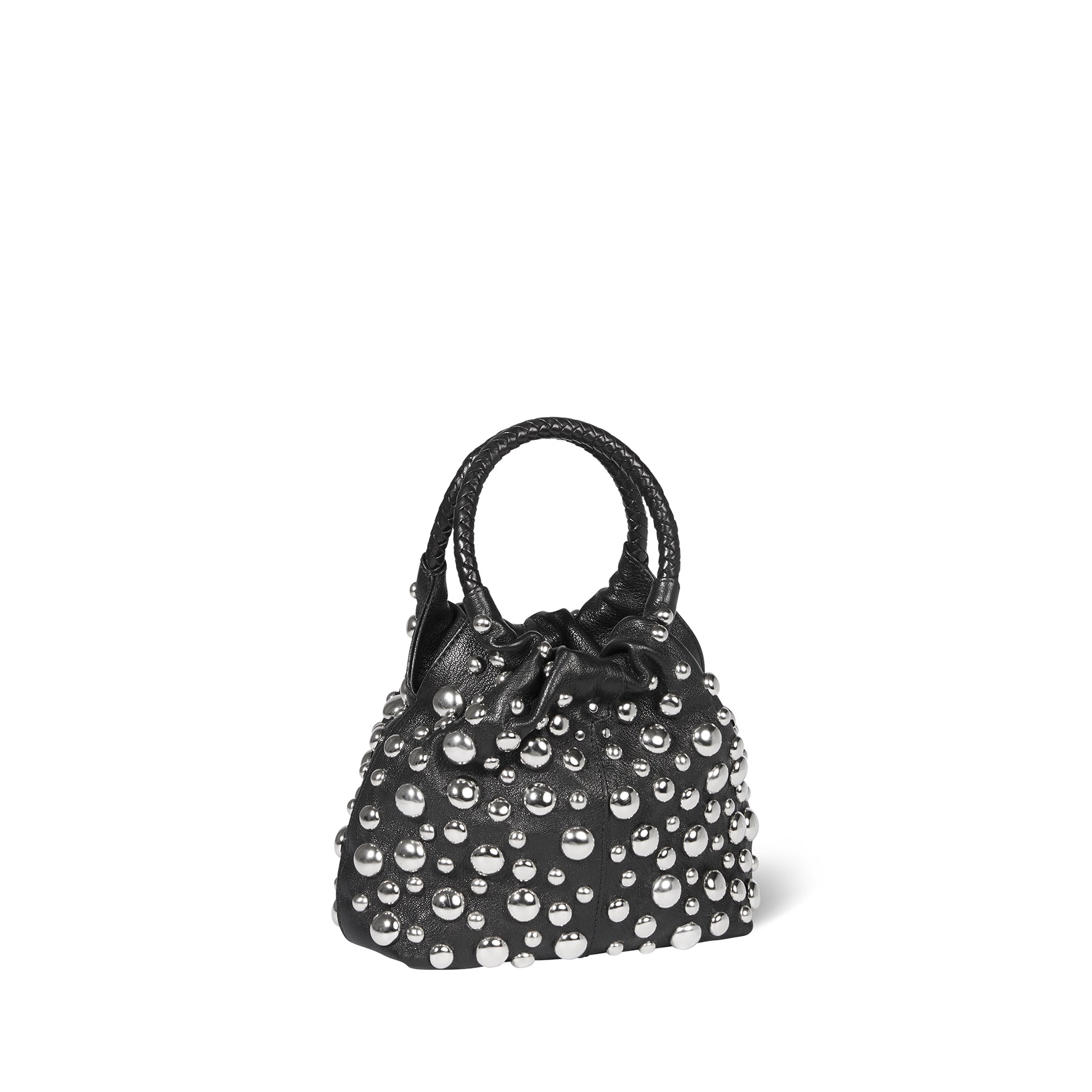 Sac Gordi S Chèvre Noir Grainé Silver