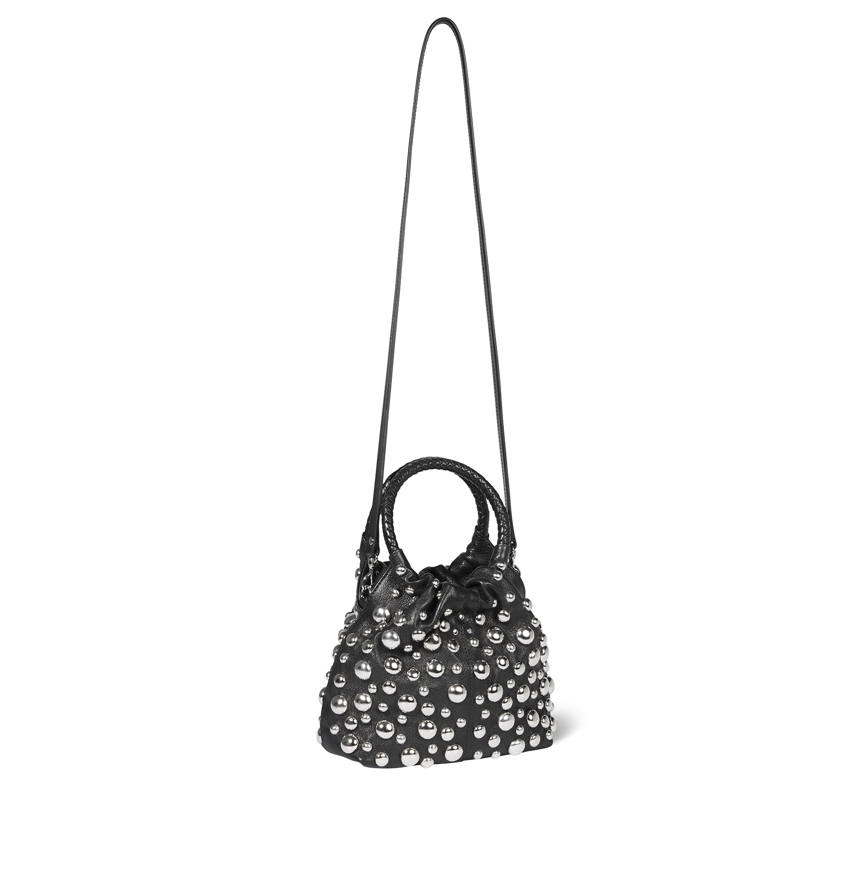 Sac Gordi S Chèvre Noir Grainé Silver