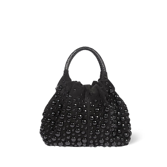 Sac Gordi M croute velours Noir / Noir