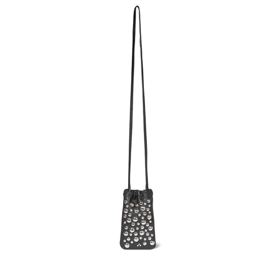 Étui téléphone Gordi mobile Chèvre Noir Grainé Silver