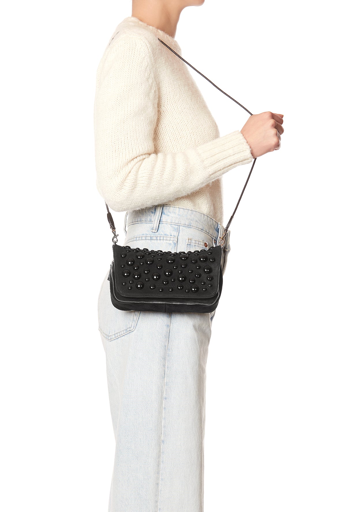 Sac Bobi S croute velours Noir / Noir