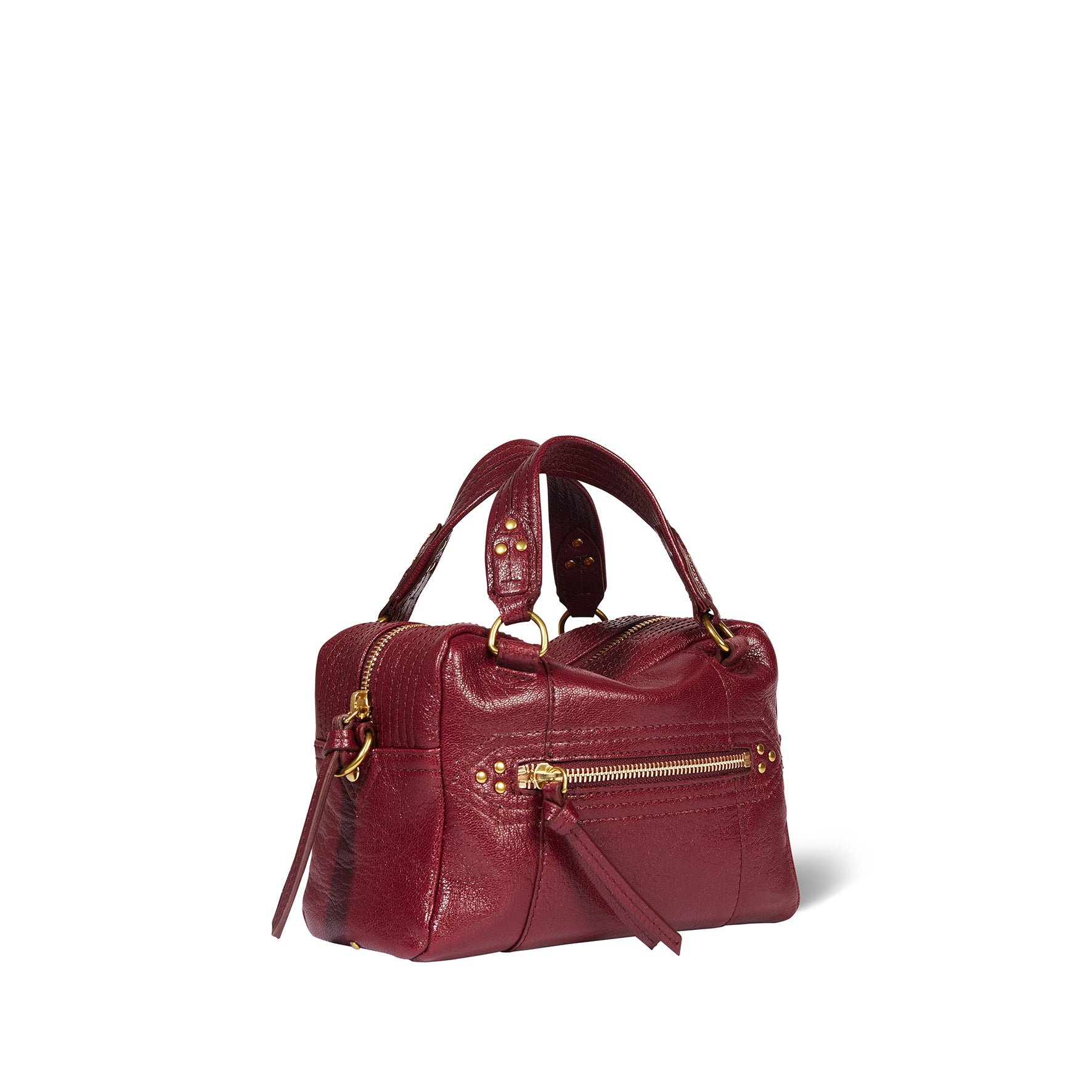 Sac Lucky Bowling Mini Chèvre Bordeaux