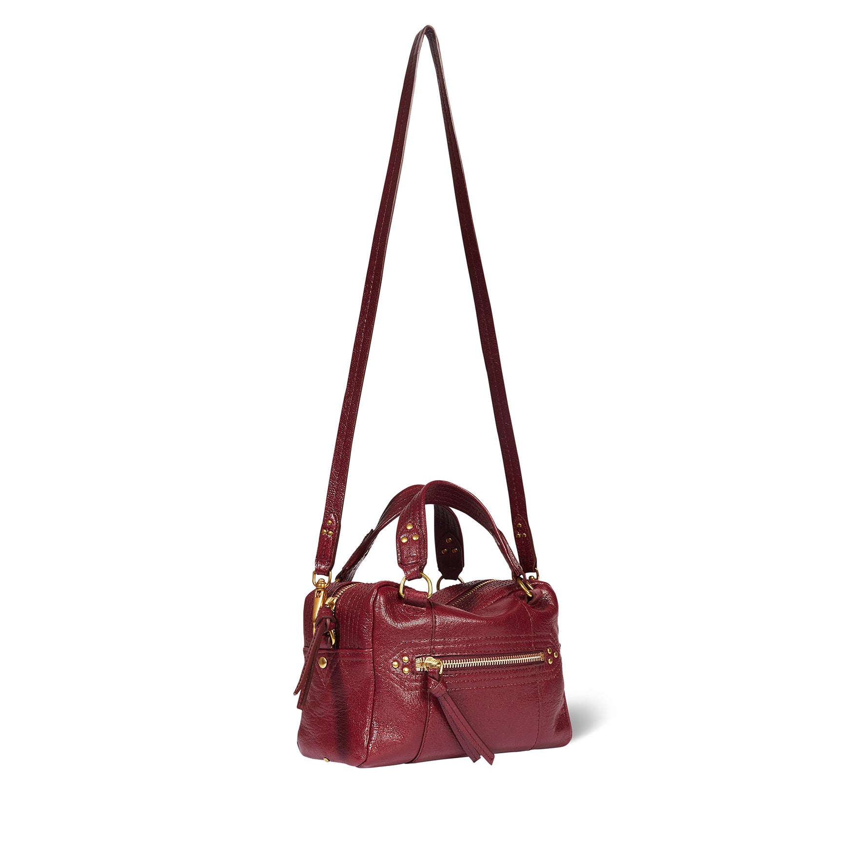 Sac Lucky Bowling Mini Chèvre Bordeaux