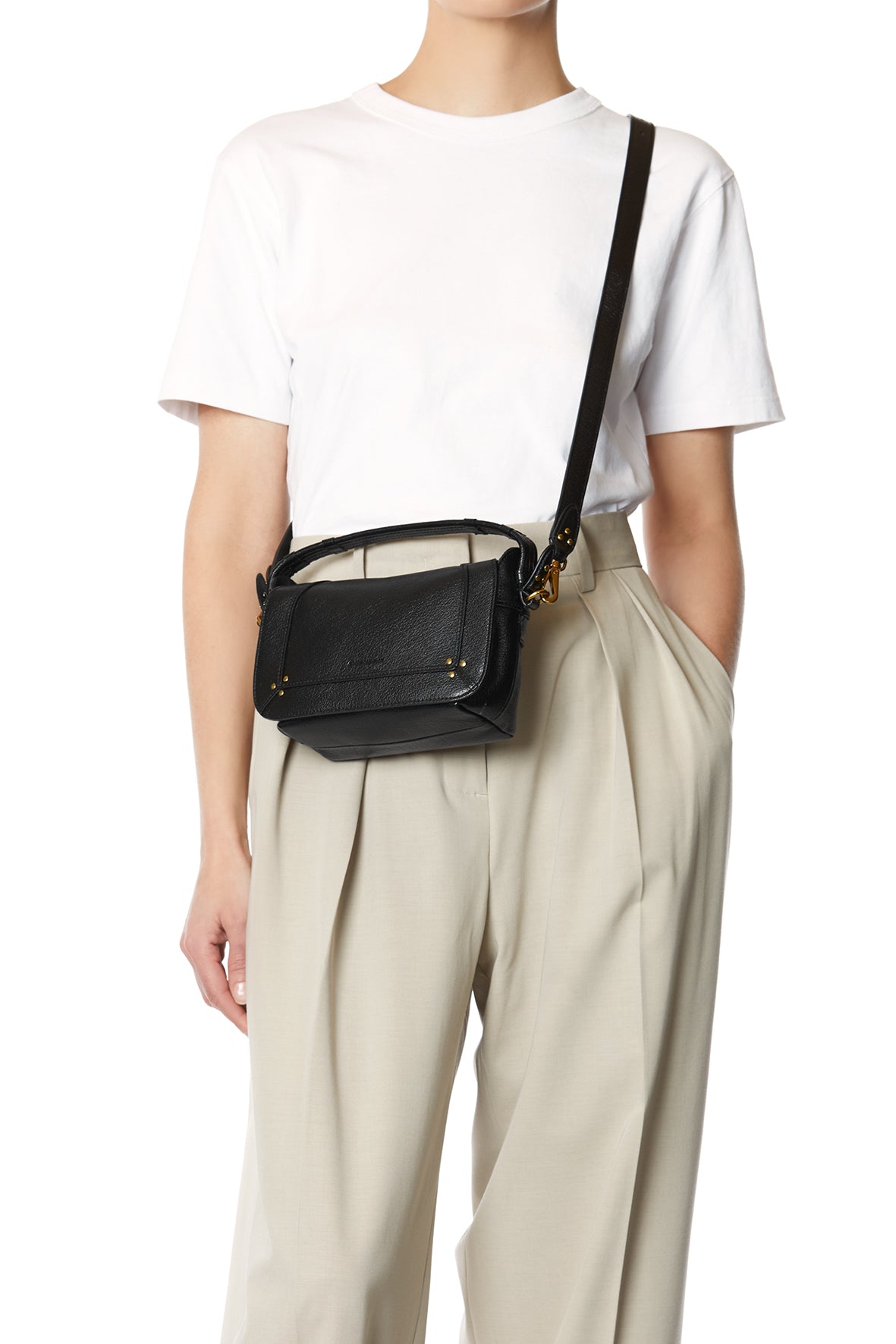 Sac Pepito S Buffle Noir Brass