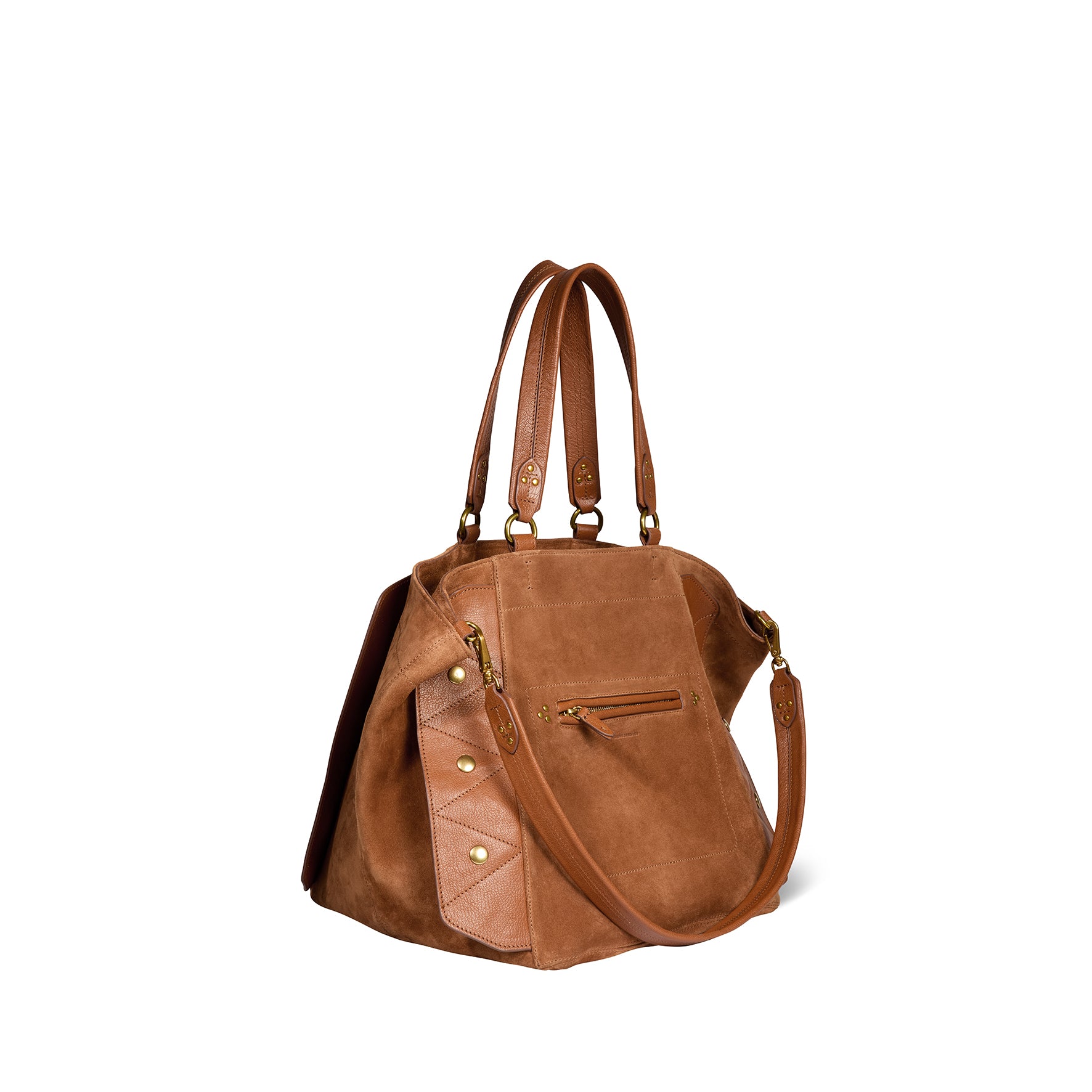 Sac Cabas Roger croute velours Caramel