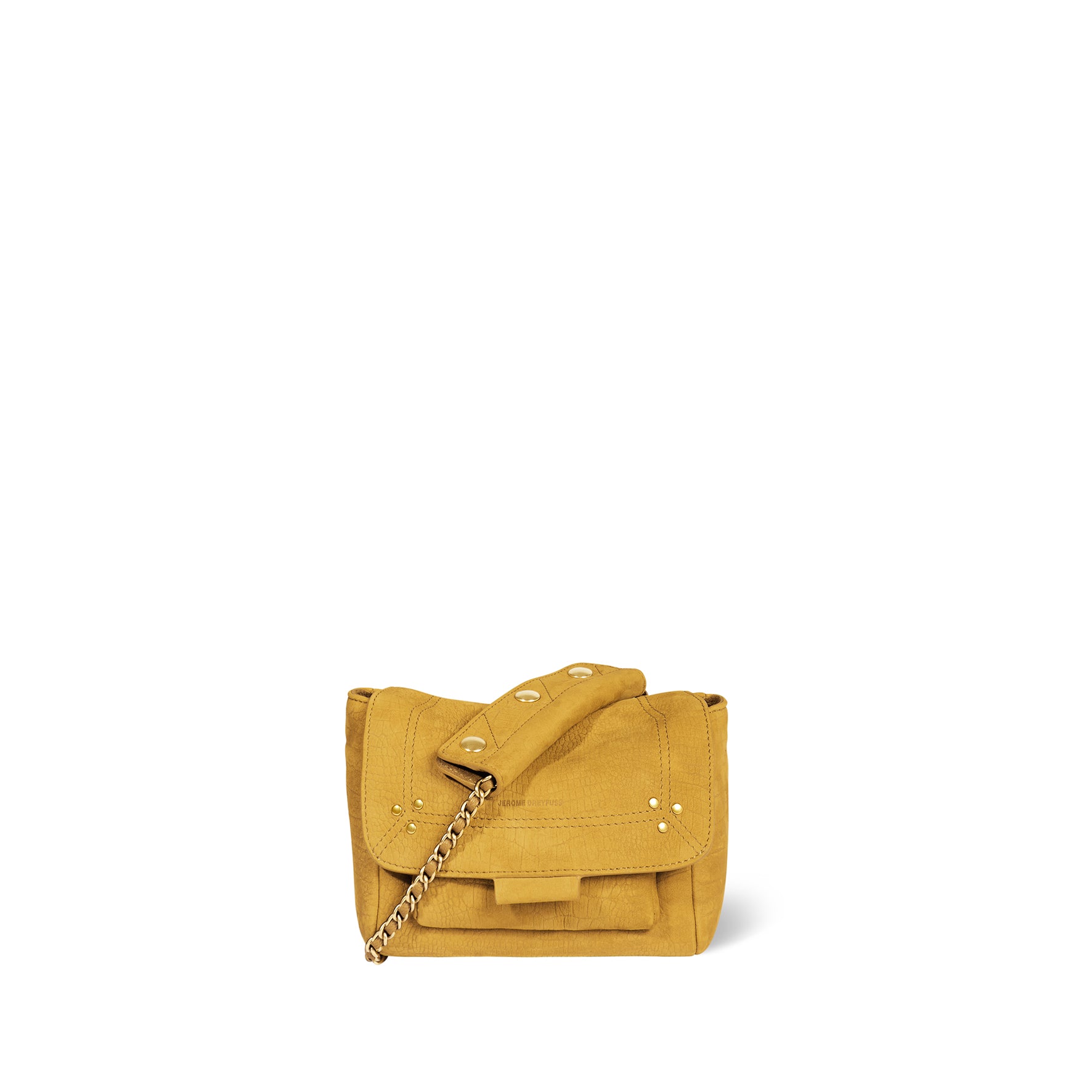 Sac Lulu S taurillon Imprimé Croco Moutarde