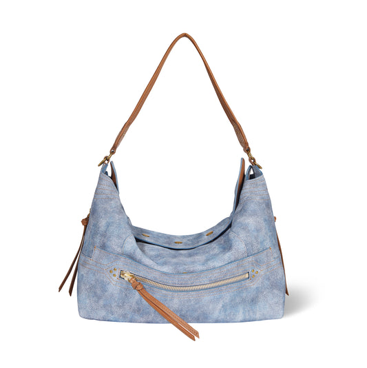 Sac Lucky Hobo Large croute velours Washed Jean's