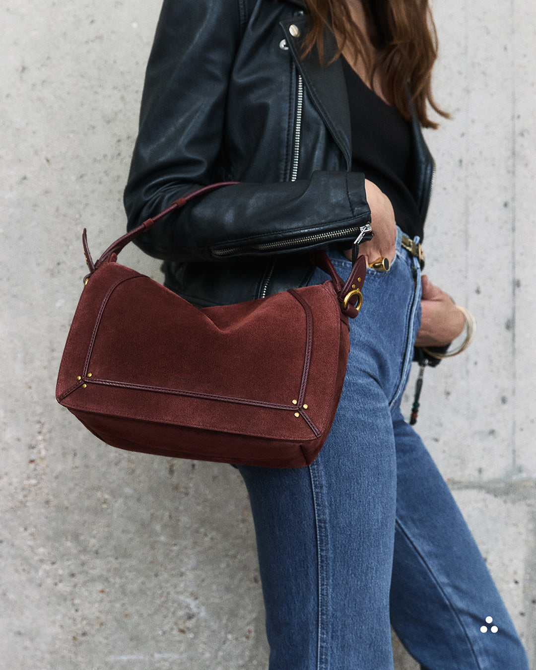 Sac Pepito M croute velours Brulé