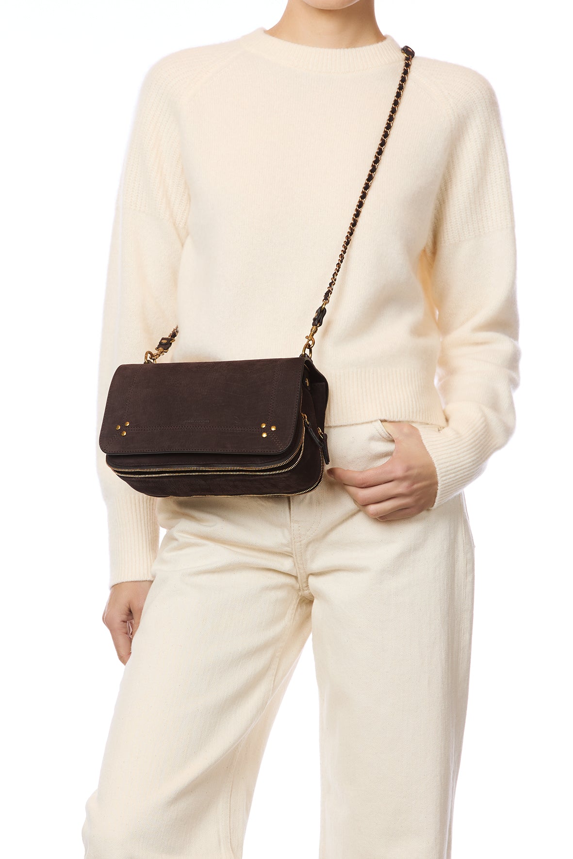 Sac Bobi taurillon Imprimé Croco Moka