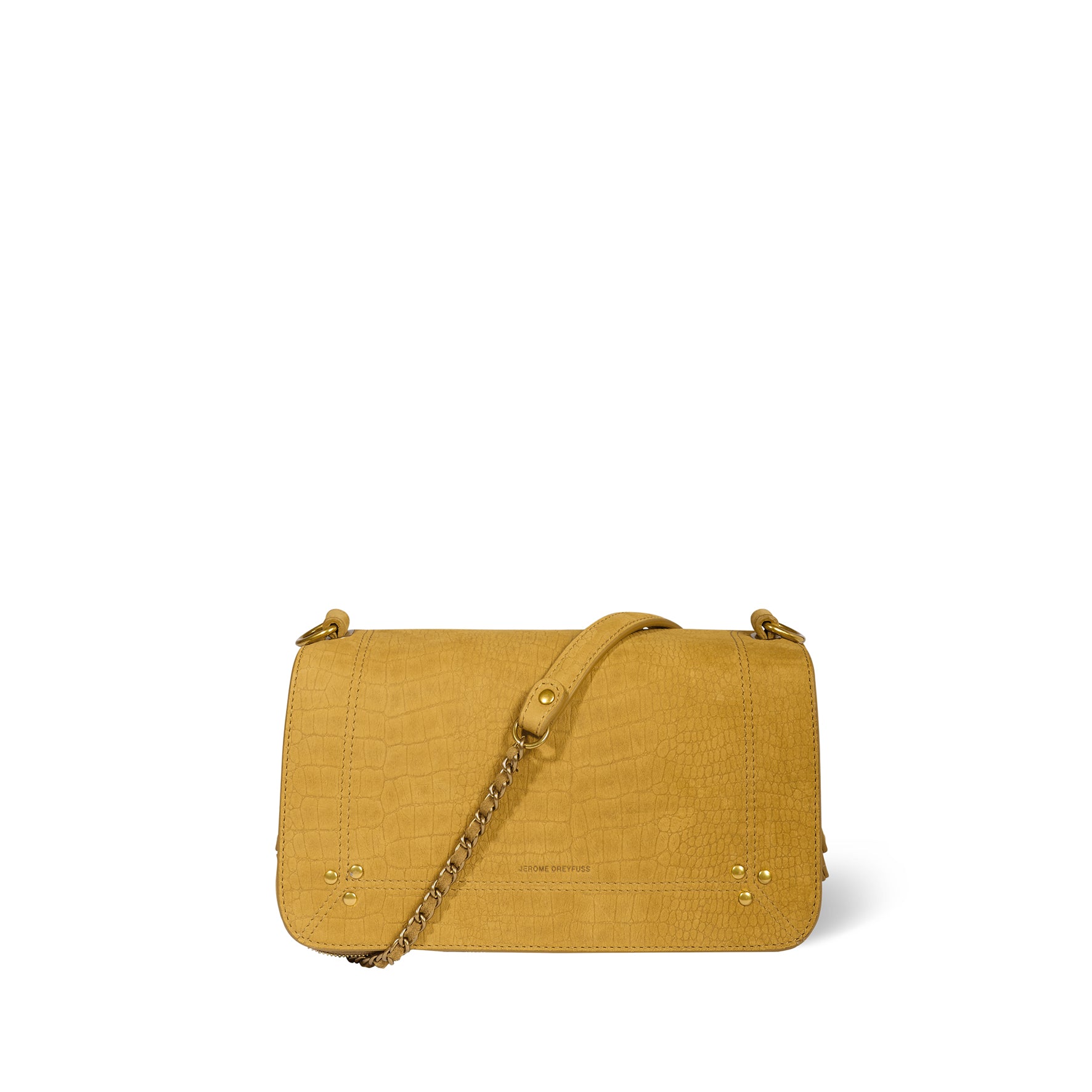 Sac Bobi taurillon Imprimé Croco Moutarde