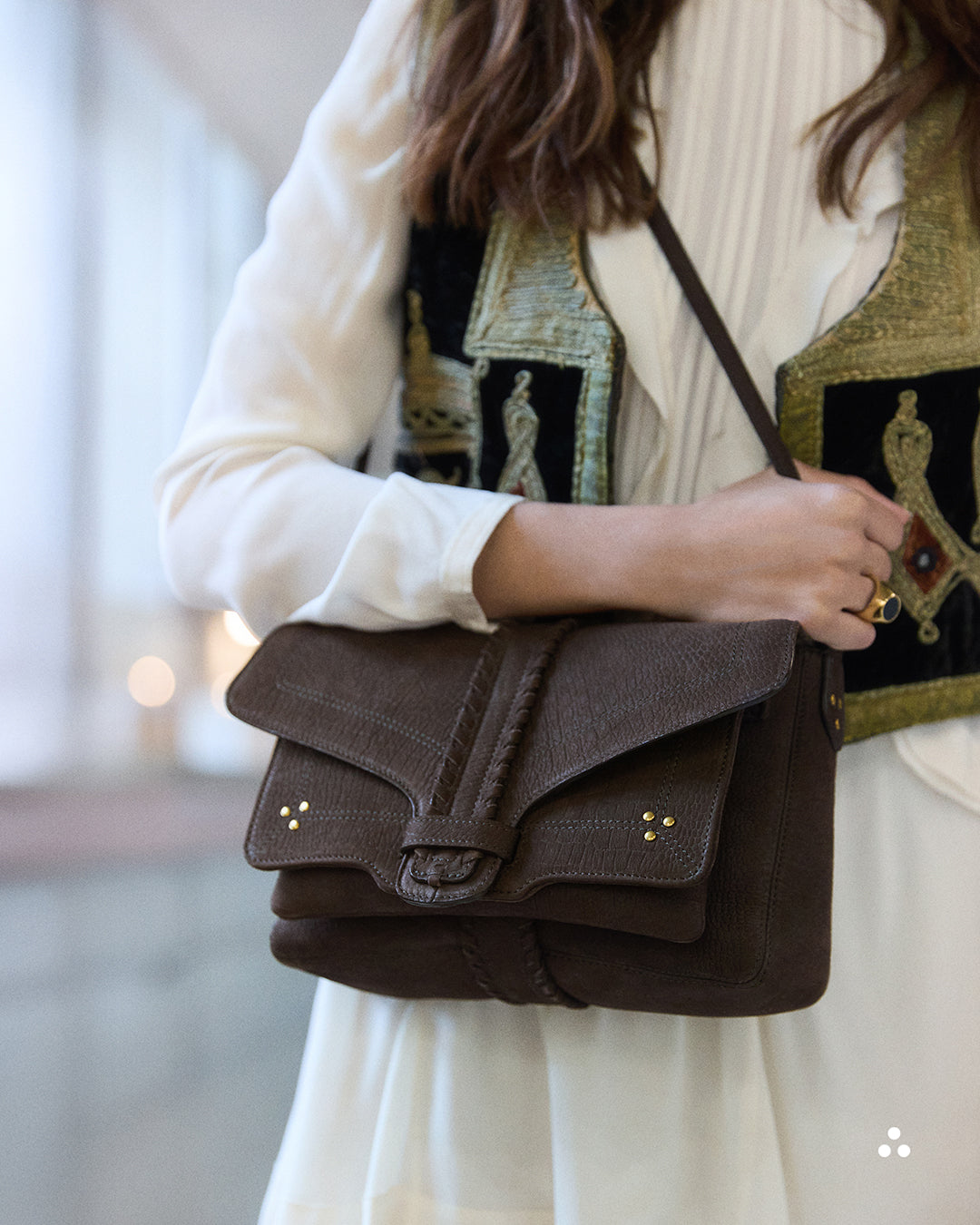 Sac Harry M taurillon Imprimé Croco Moka