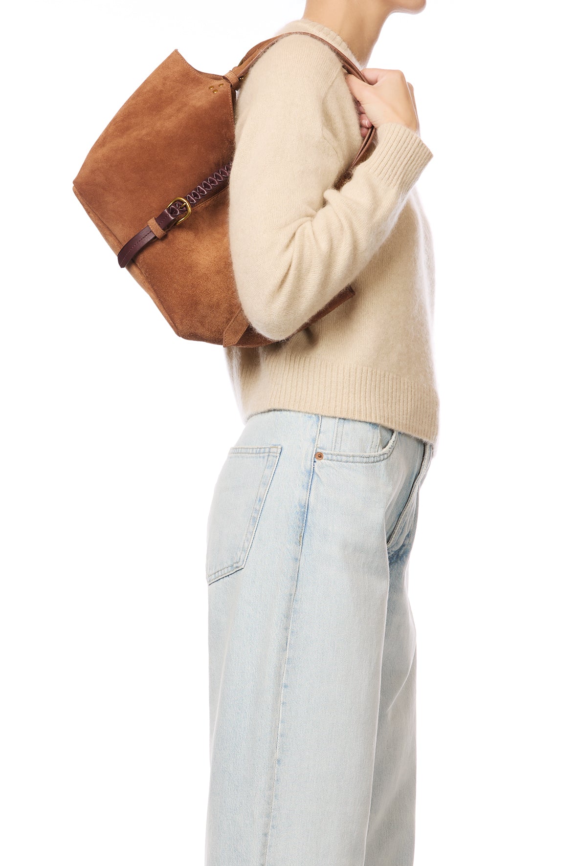 Sac Cabas Joseph S croute velours Caramel