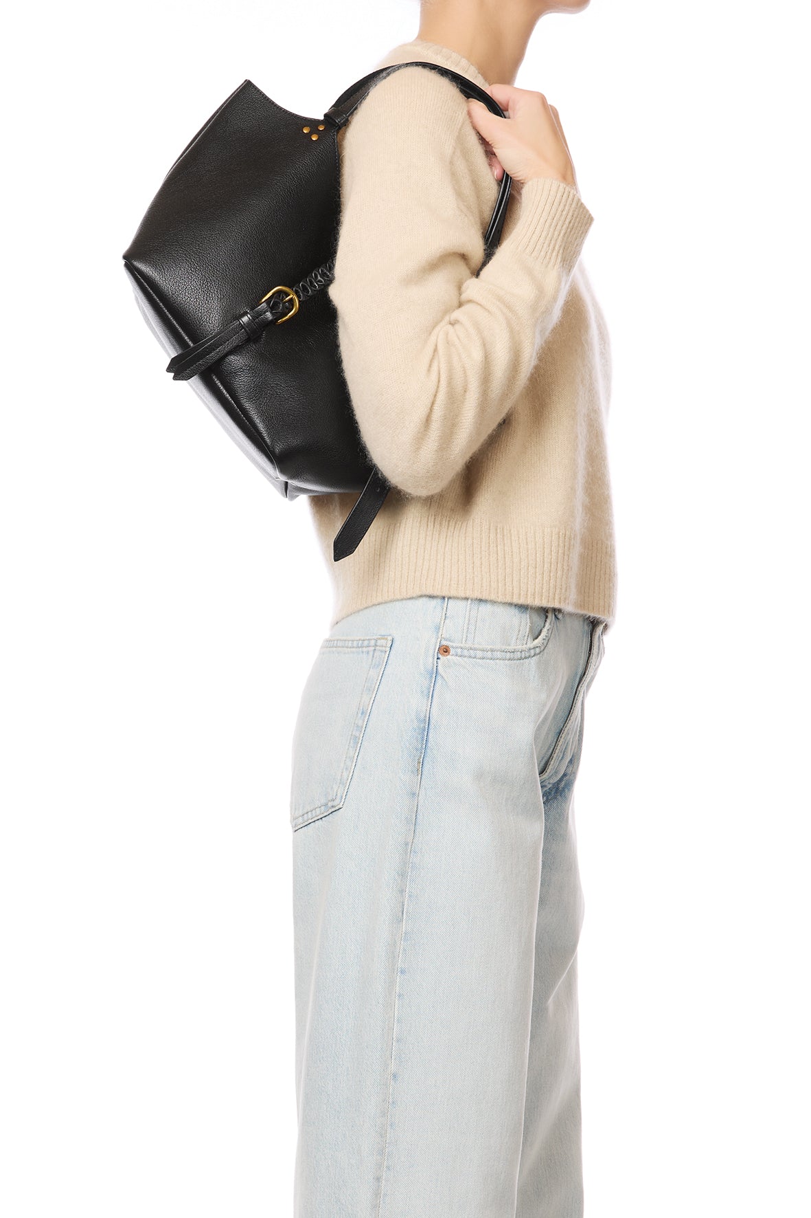 Sac Cabas Joseph S buffle Noir Brass