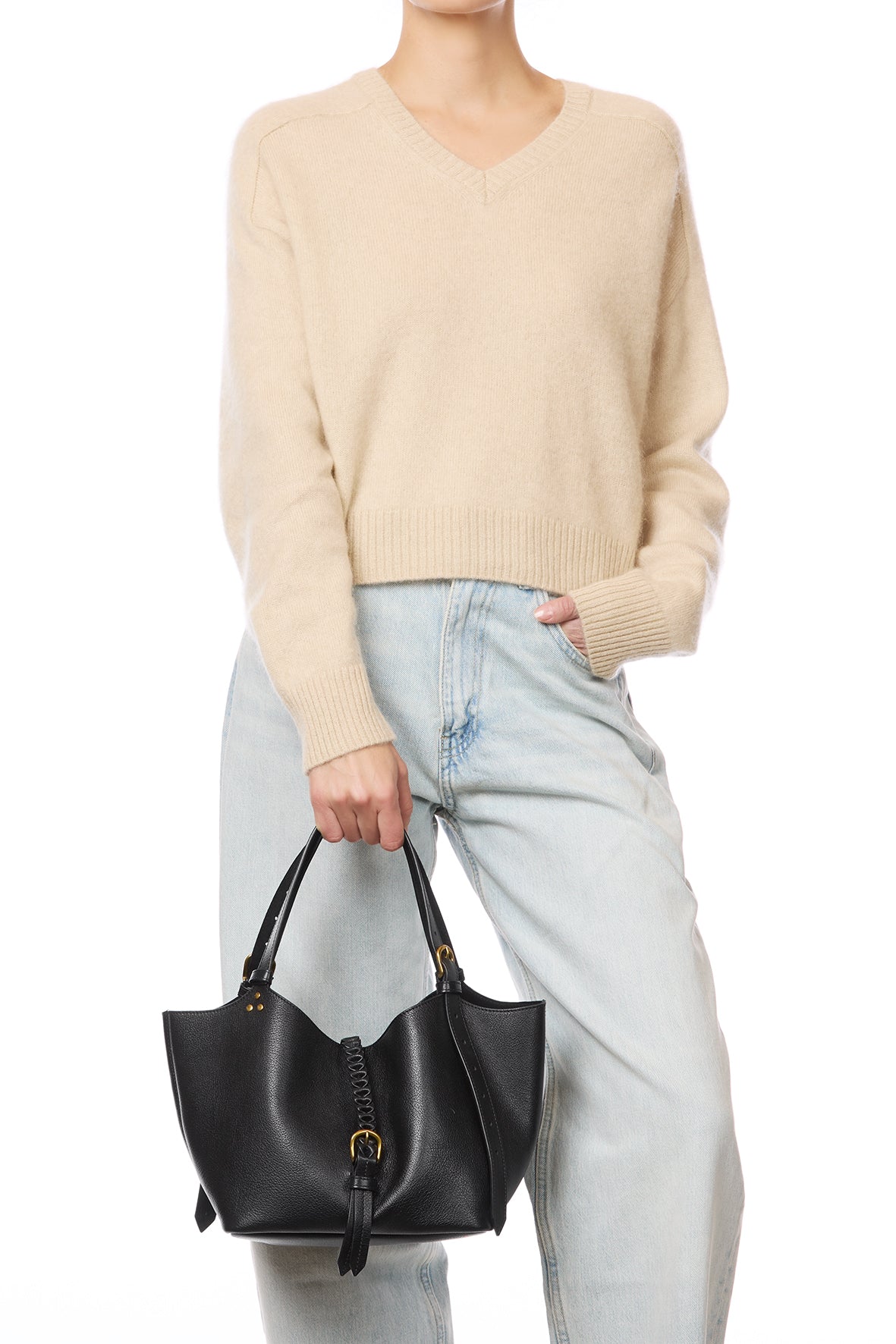 Sac Cabas Joseph S buffle Noir Brass