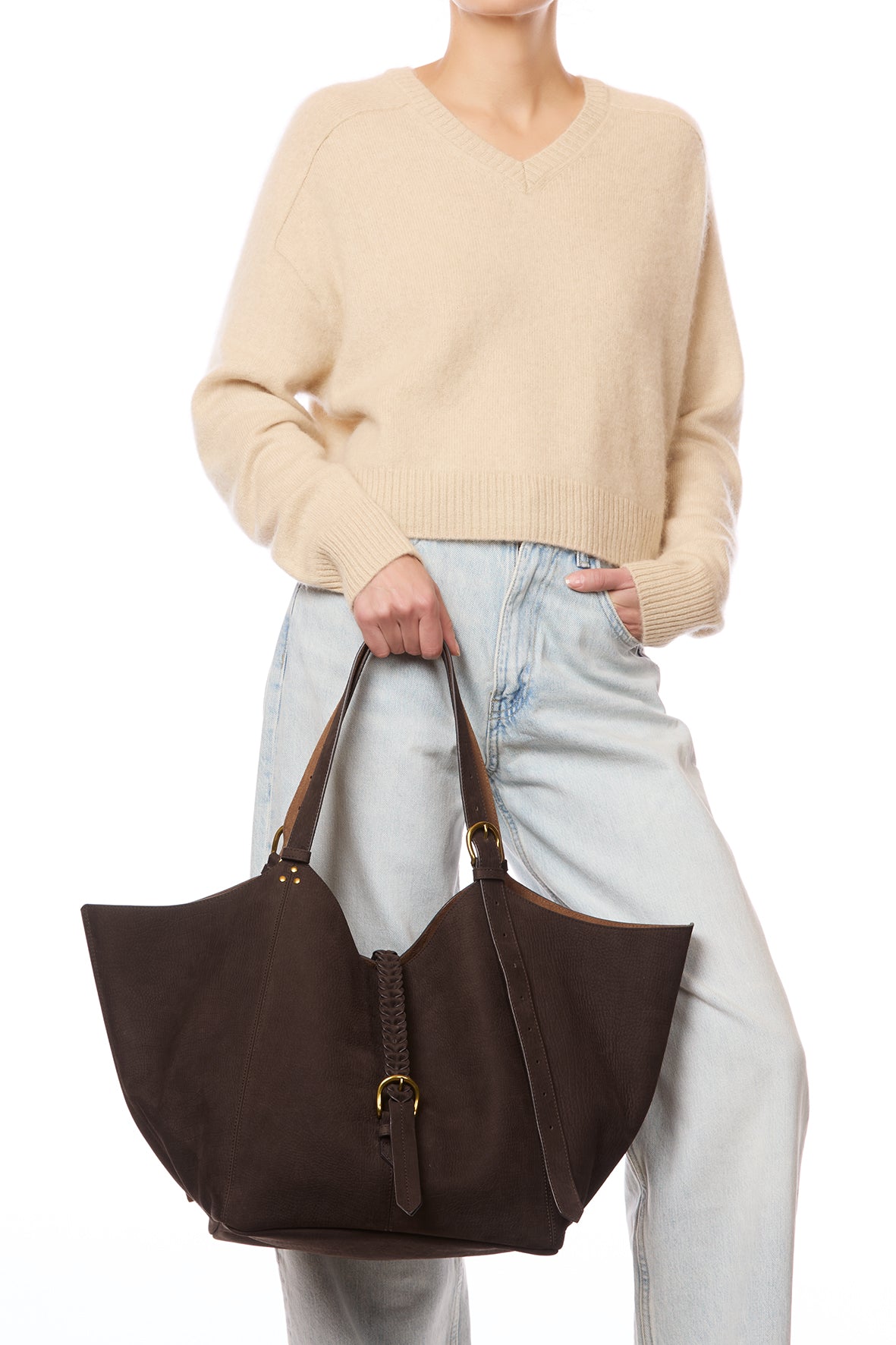 Sac Cabas Joseph M taurillon Imprimé Croco Moka