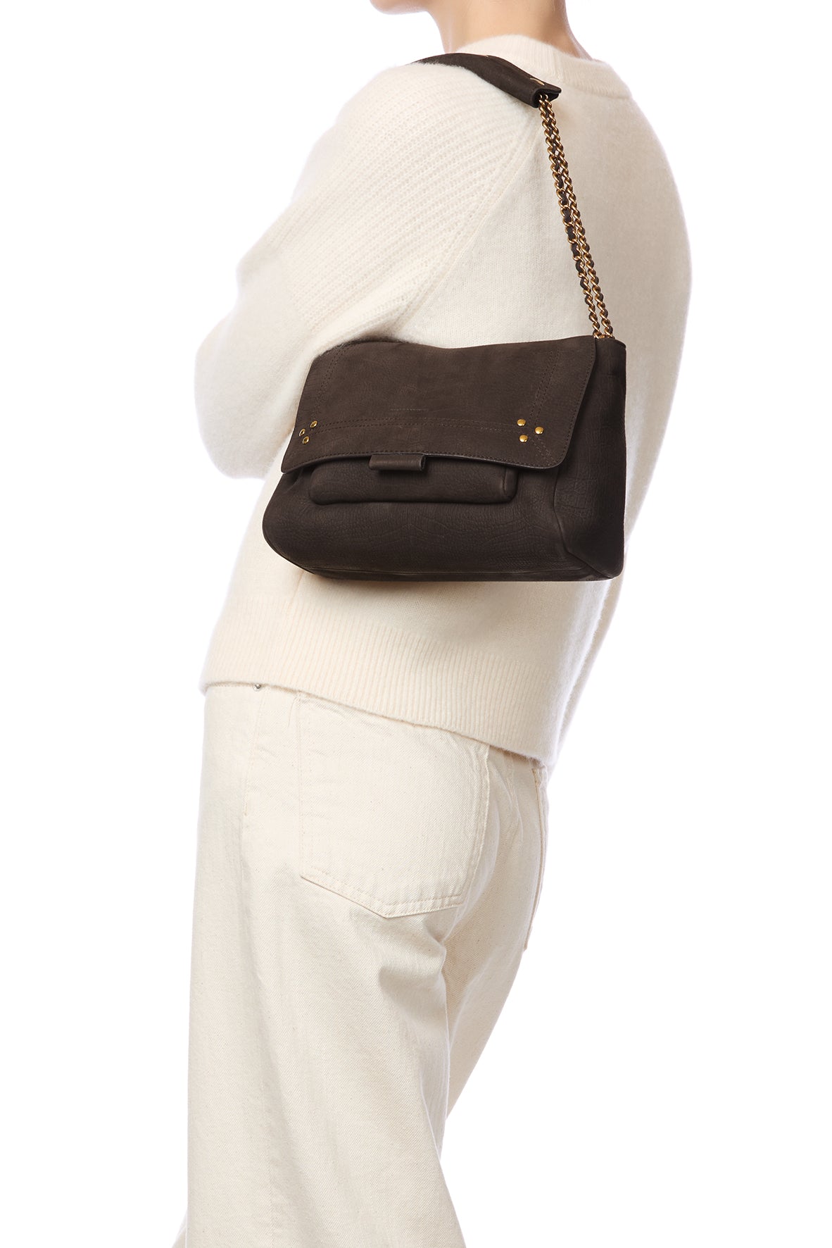 Sac Lulu M taurillon Imprimé Croco Moka