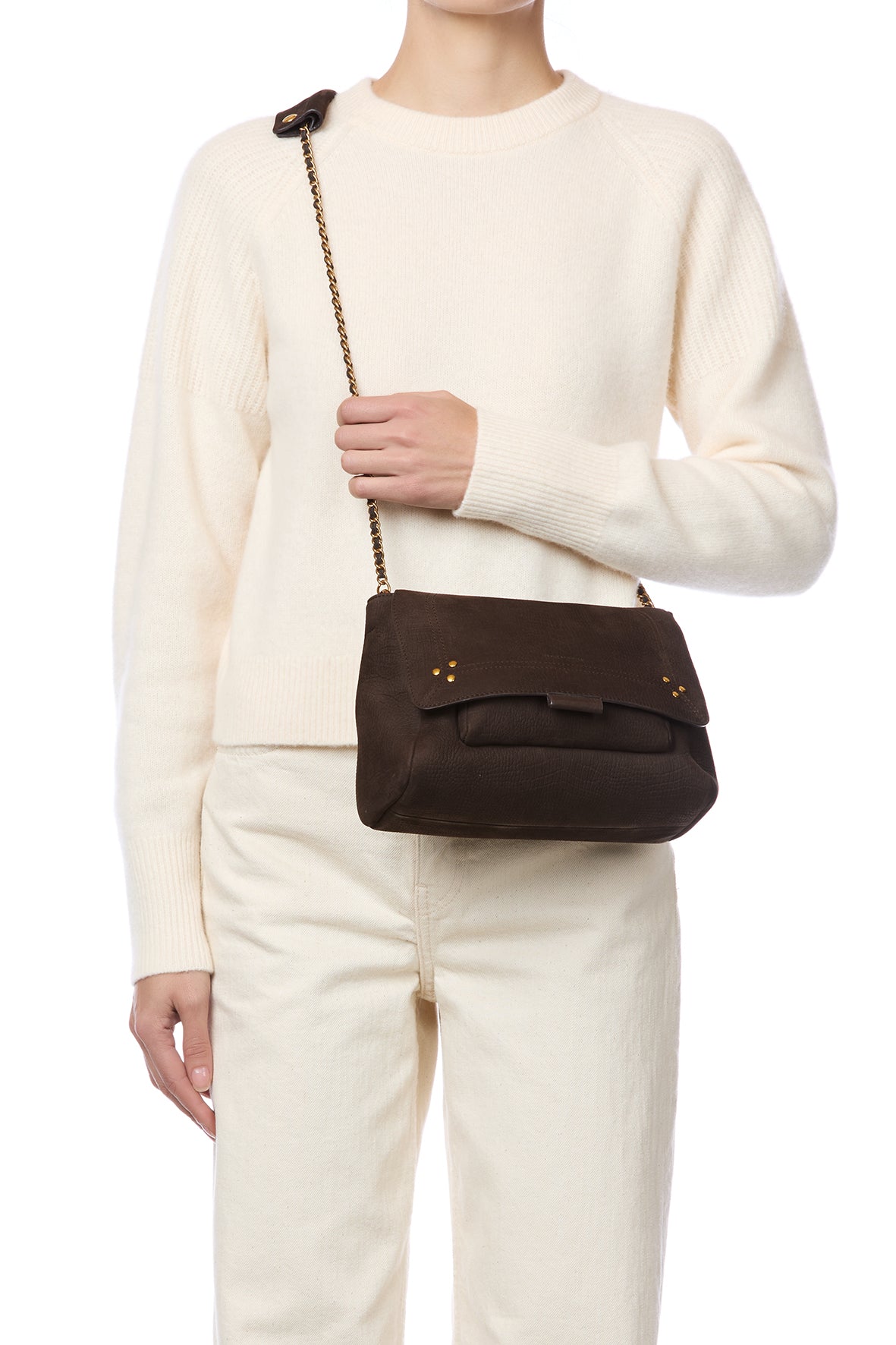 Sac Lulu M taurillon Imprimé Croco Moka