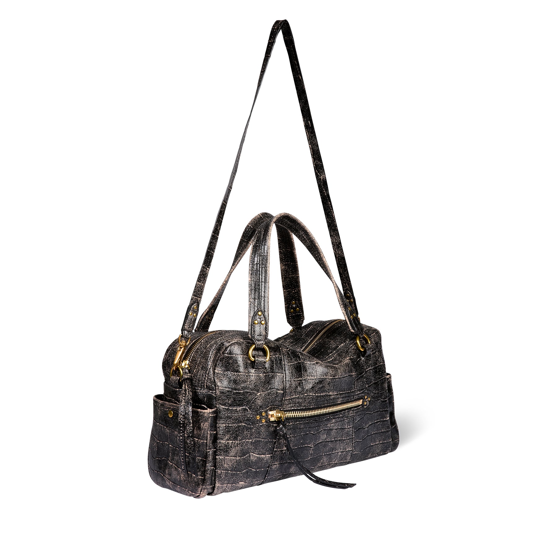 Sac Lucky Bowling Mouton Imprimé Croco Grunge